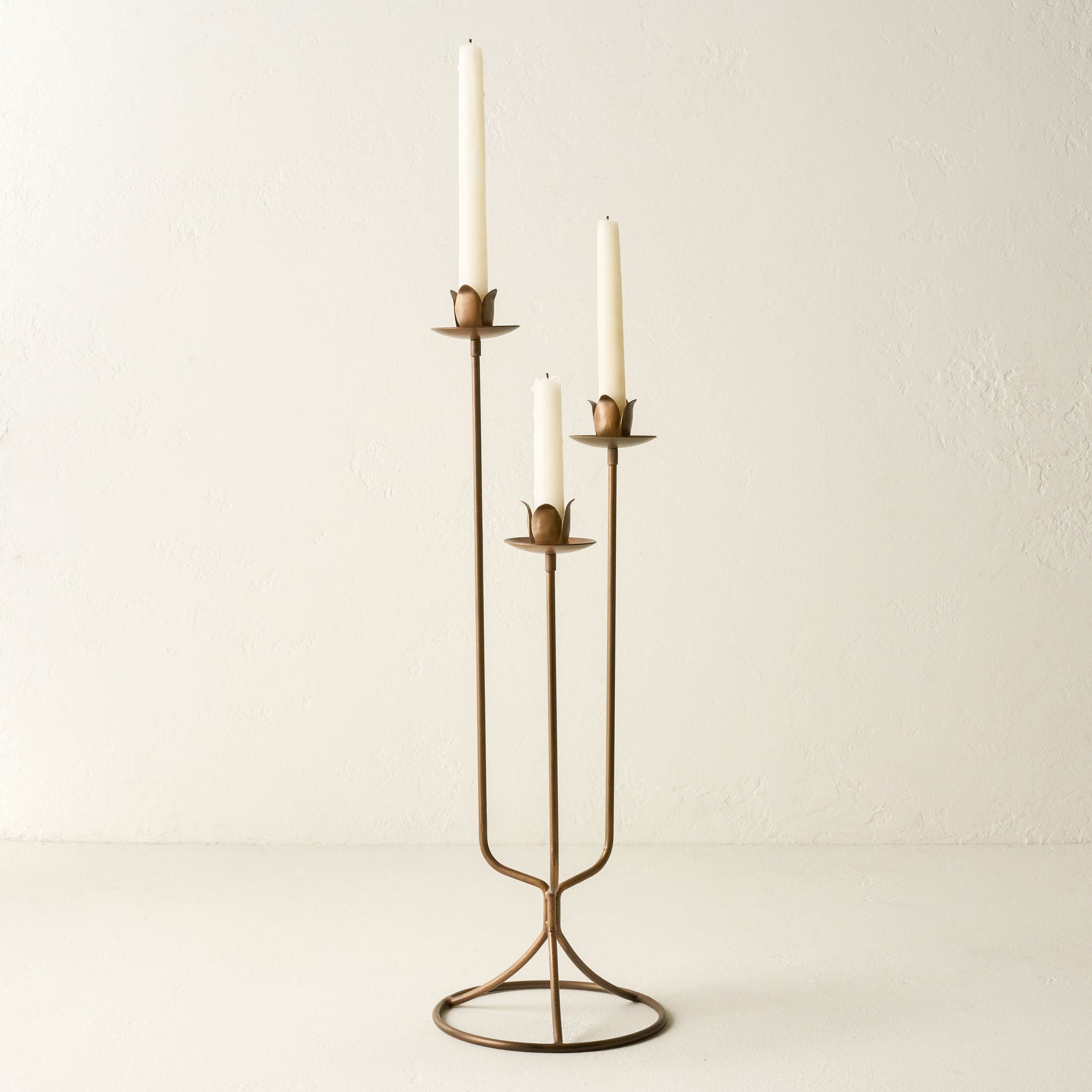 Antique Brass Tulip Taper Holder $32.00