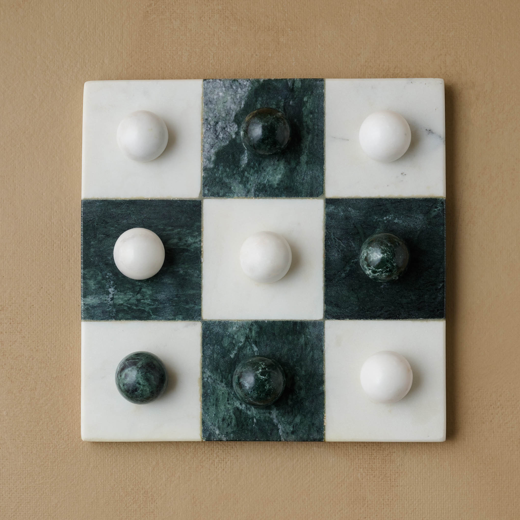 Green and White Marble Tic Tac Toe $52.00