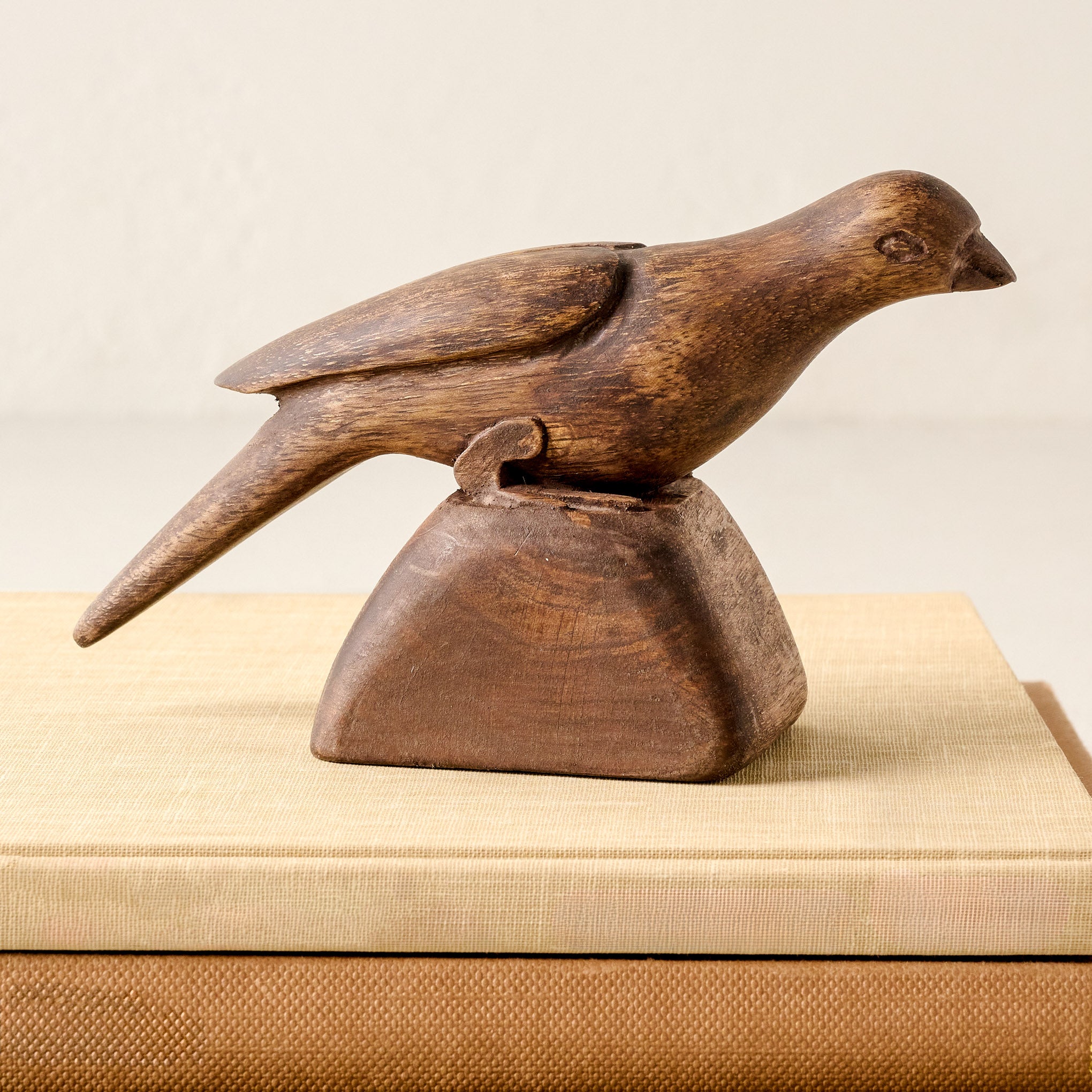 Antiqued Wood Bird Sit-About