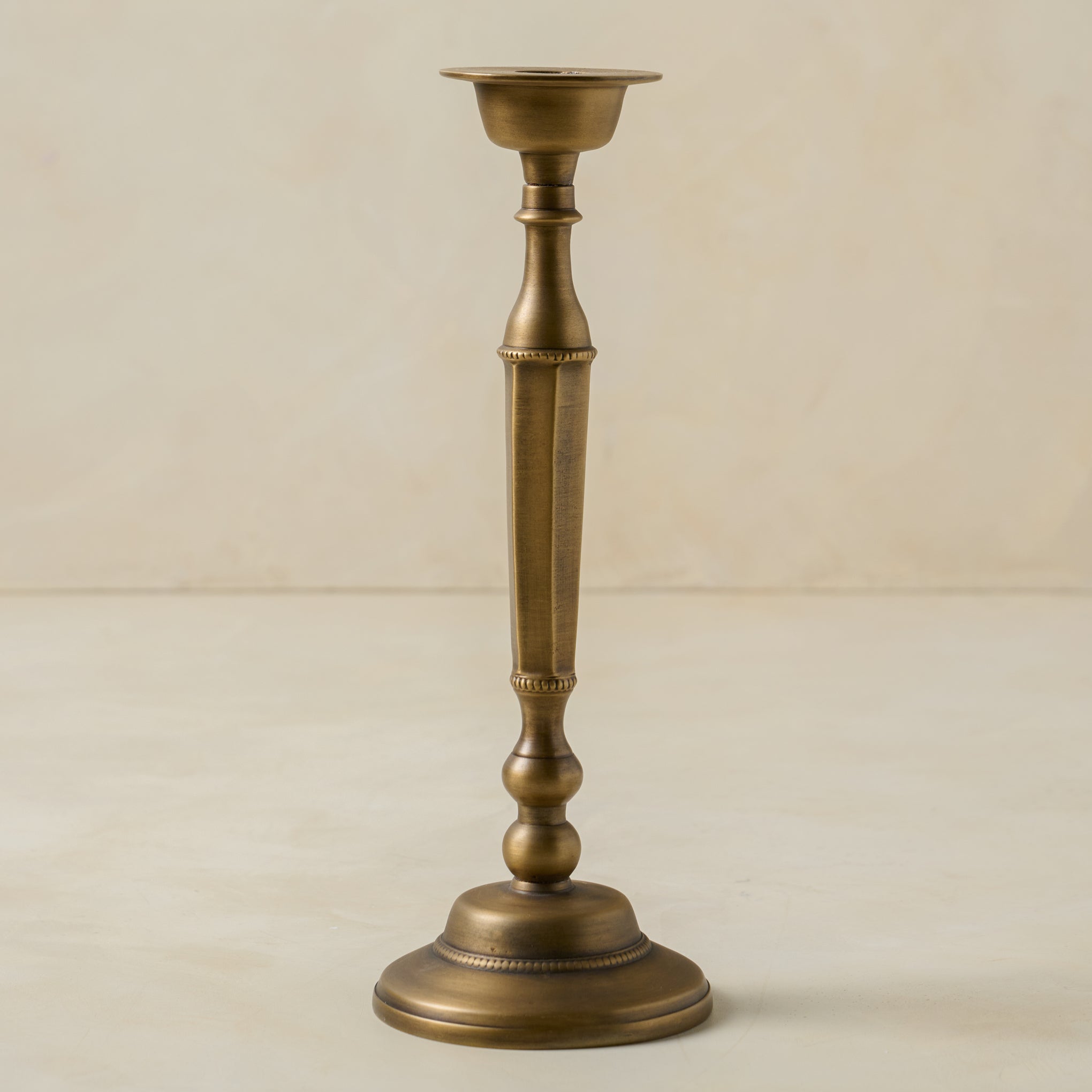 Large Anna Antique Brass Taper Holder