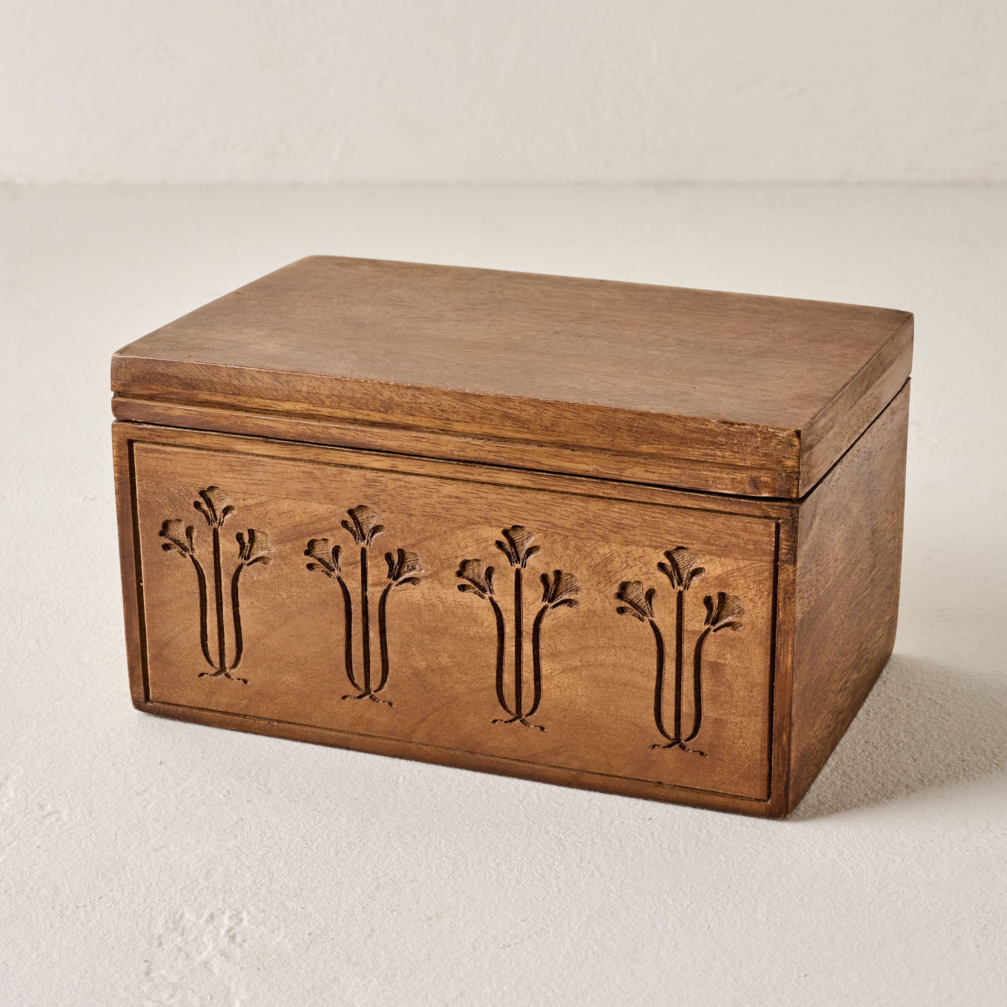 Small Etched Wood Keepsake Box