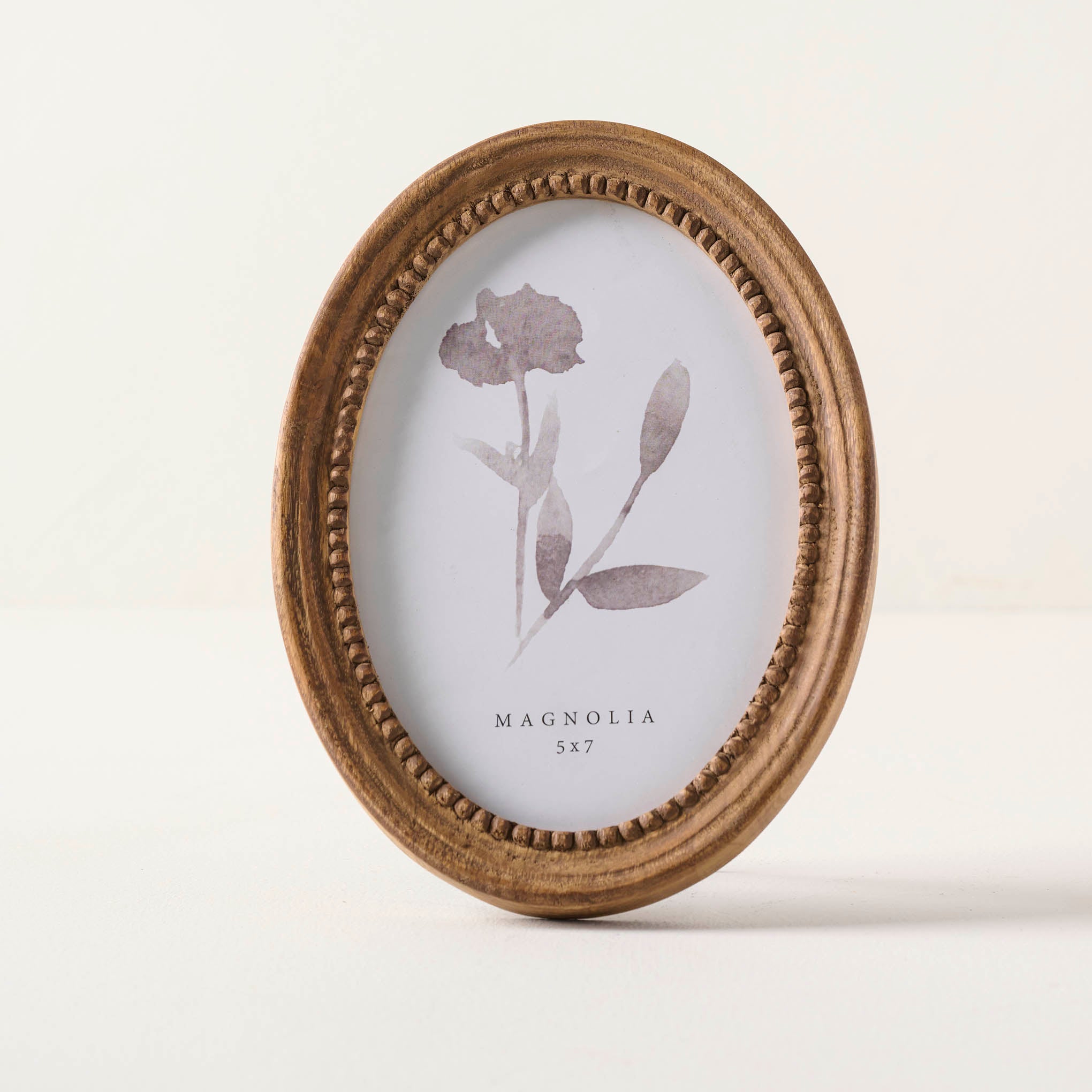 Oval Antiqued Wood Photo Frame
