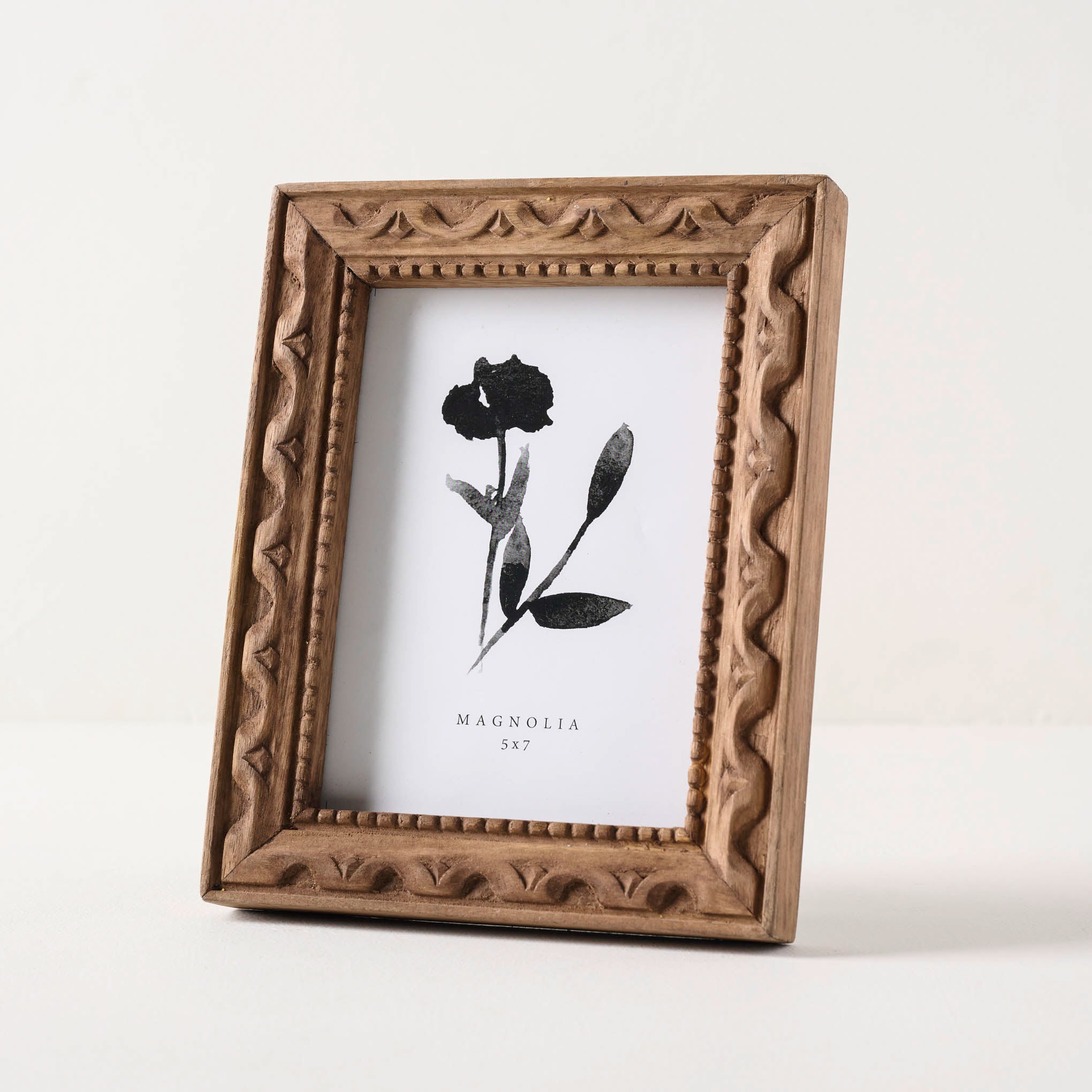 Antiqued Wood Photo Frame sitting vertically