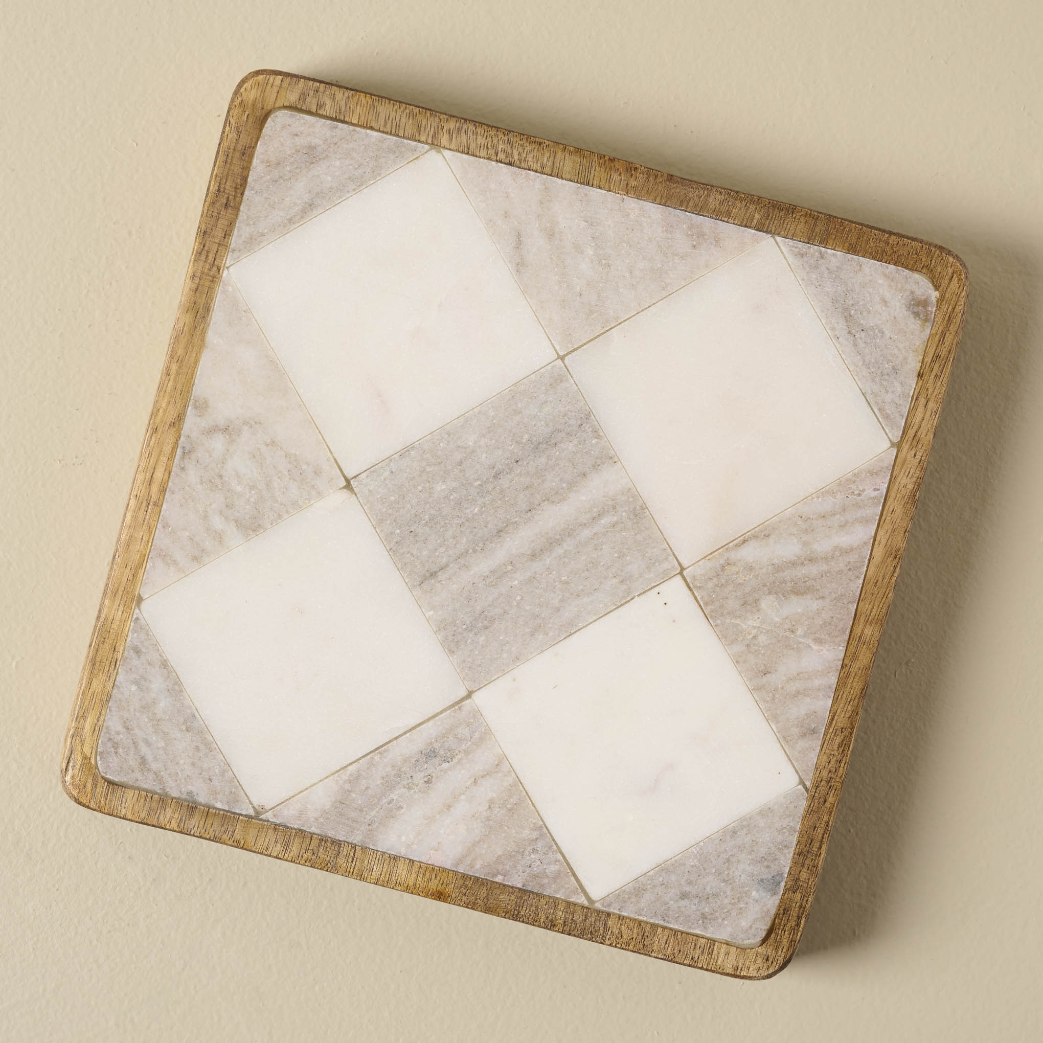 Everett Checkered Marble Trivet $34.00