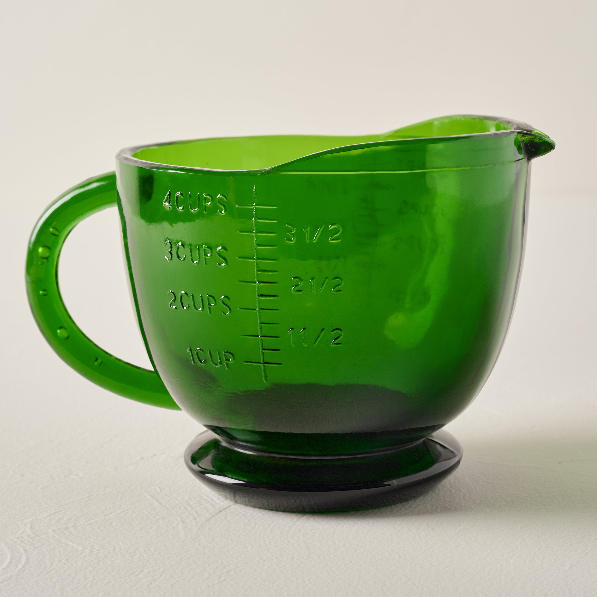 Green Glass 4 Cup Measuring Cup