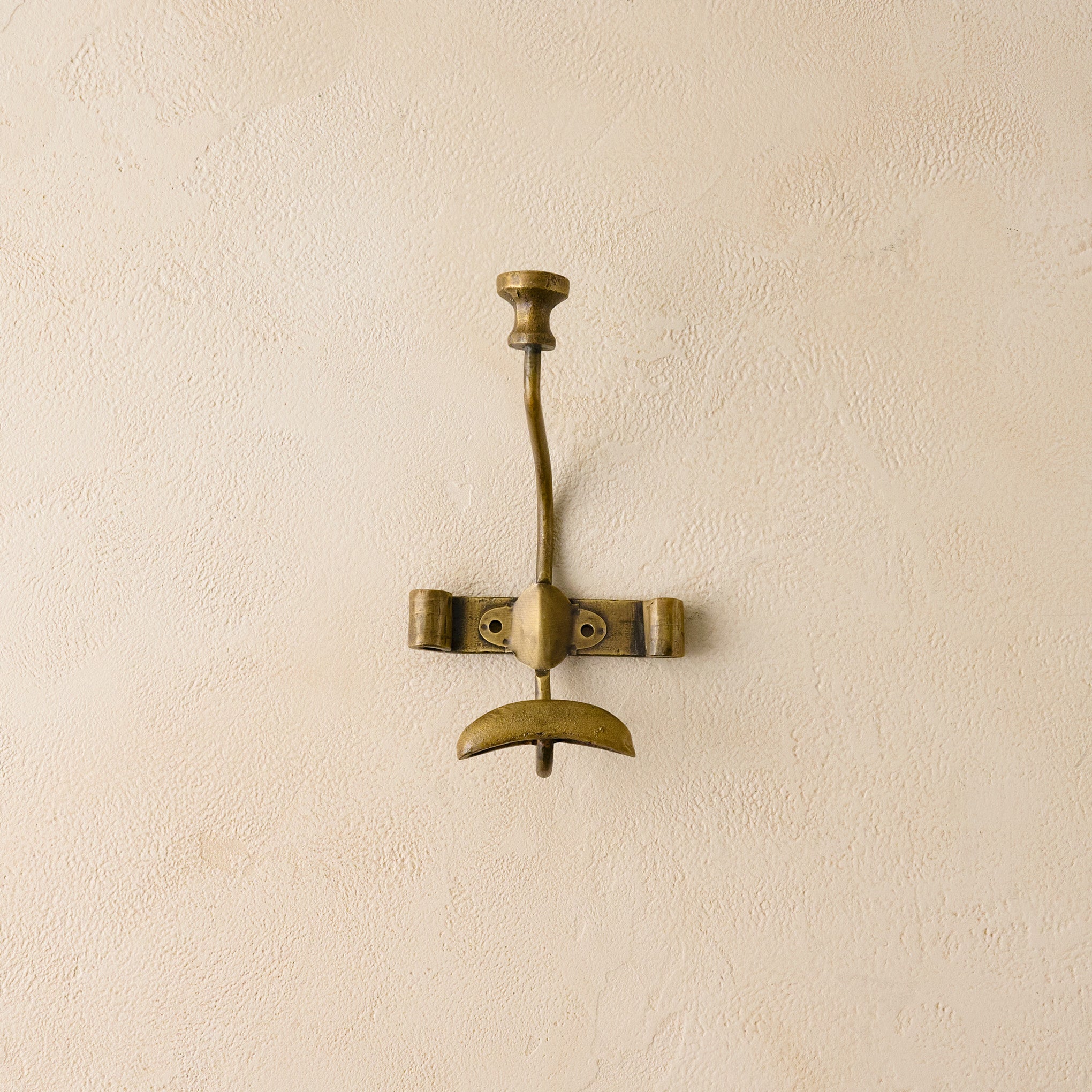 Duke Antique Brass Metal Wall Hooks single hook