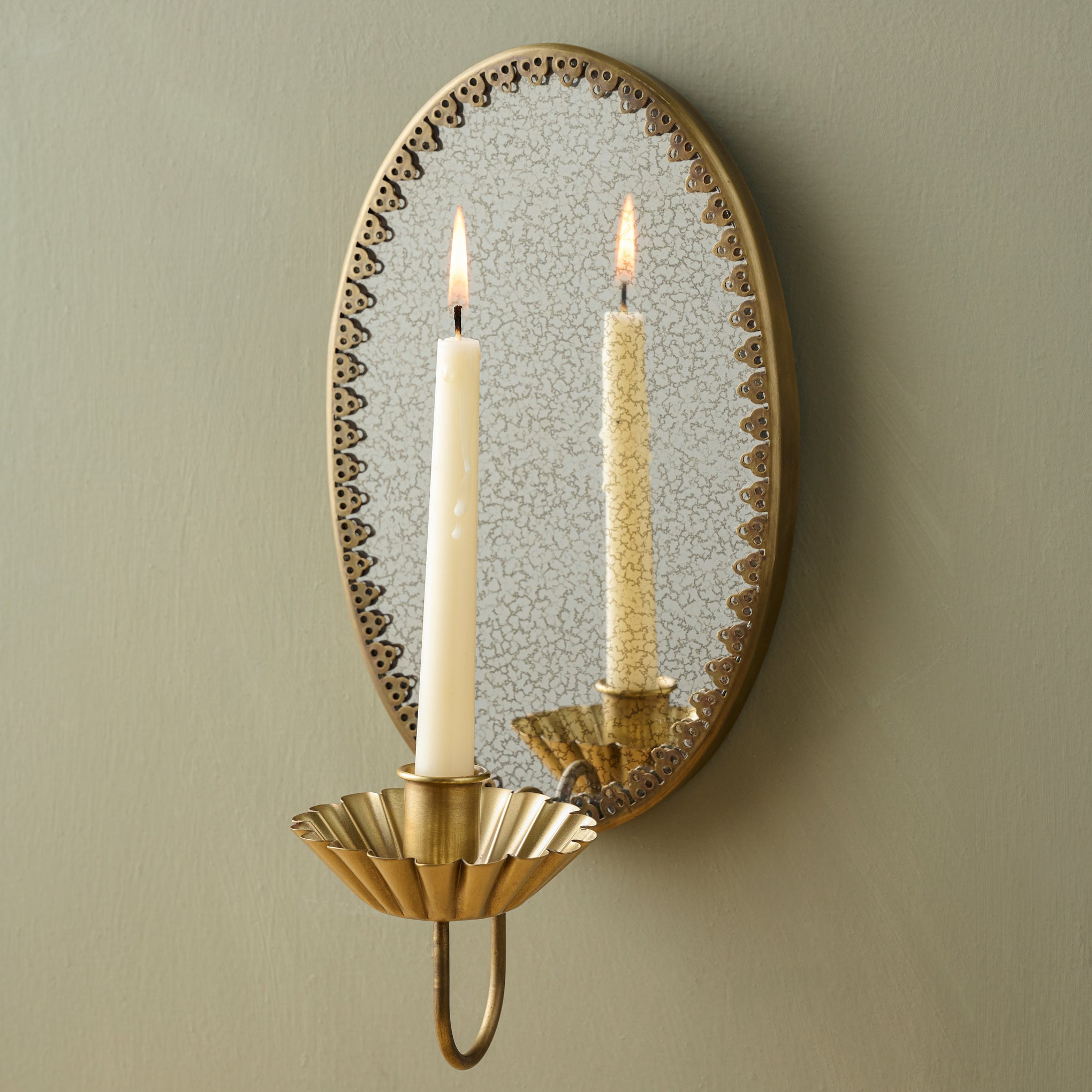 Oval Antique Mirrored Sconce $48.00