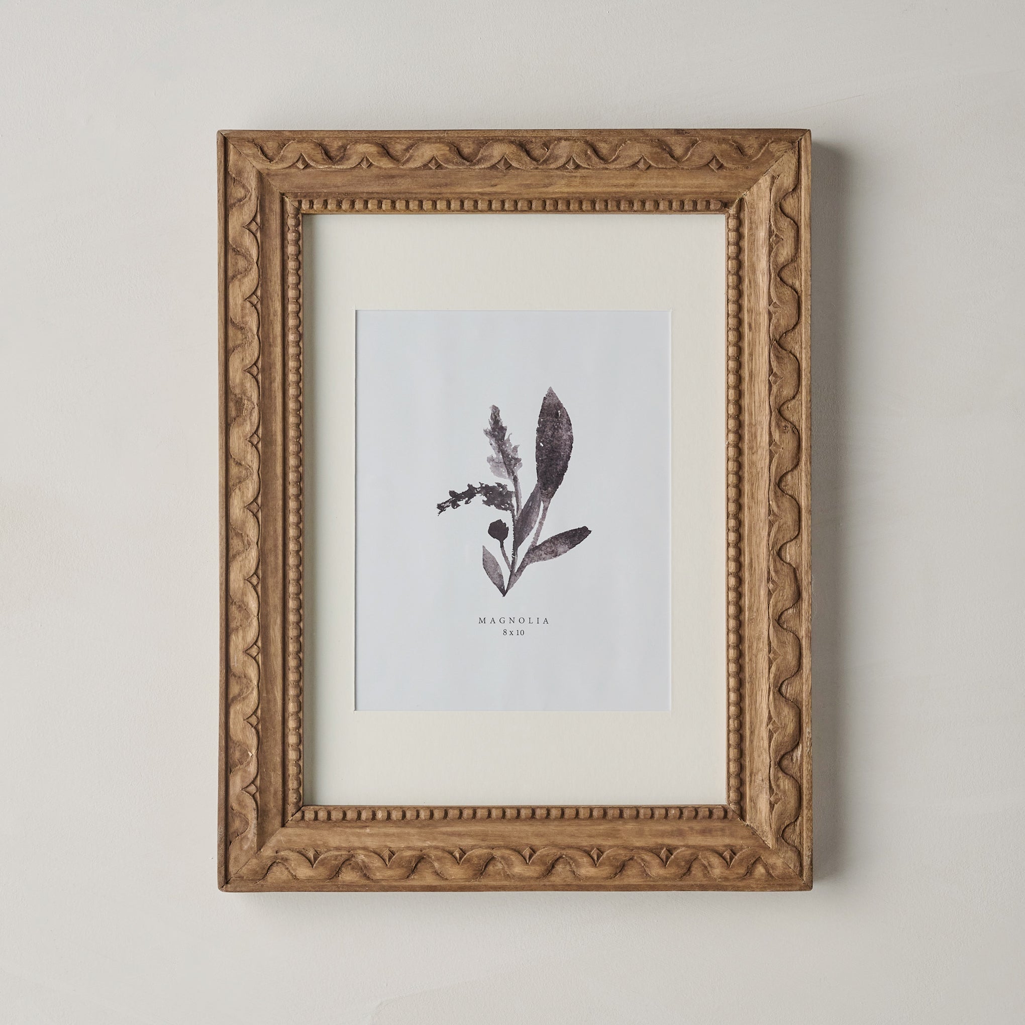 8"x10" Willa Antiqued Wood Wall Frame with Matte