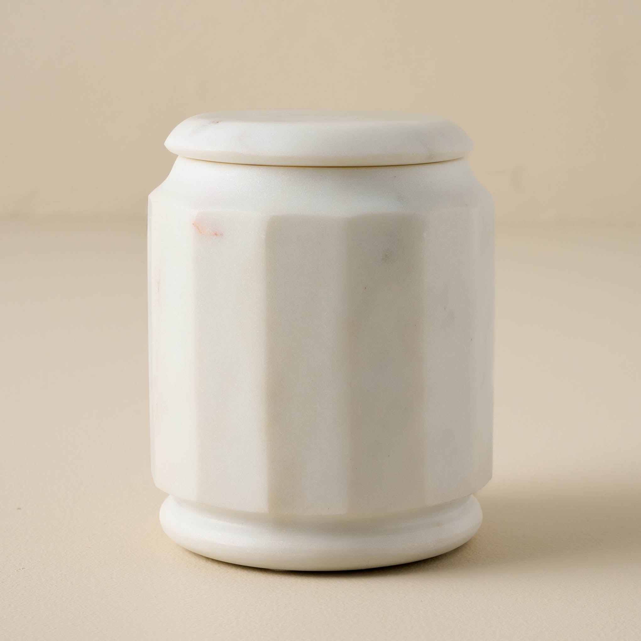 tall sized White Marble Canister with lid