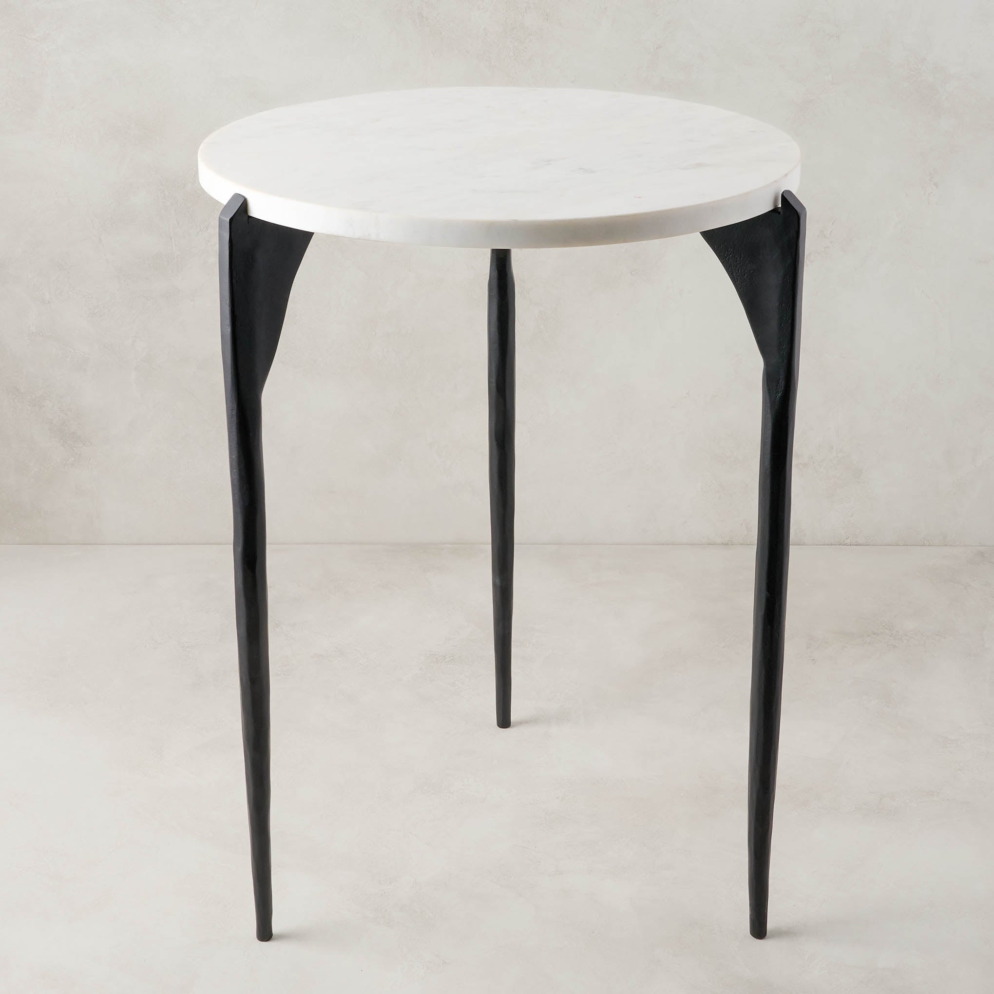 Dorsey Marble Side Table in white marble $279.00