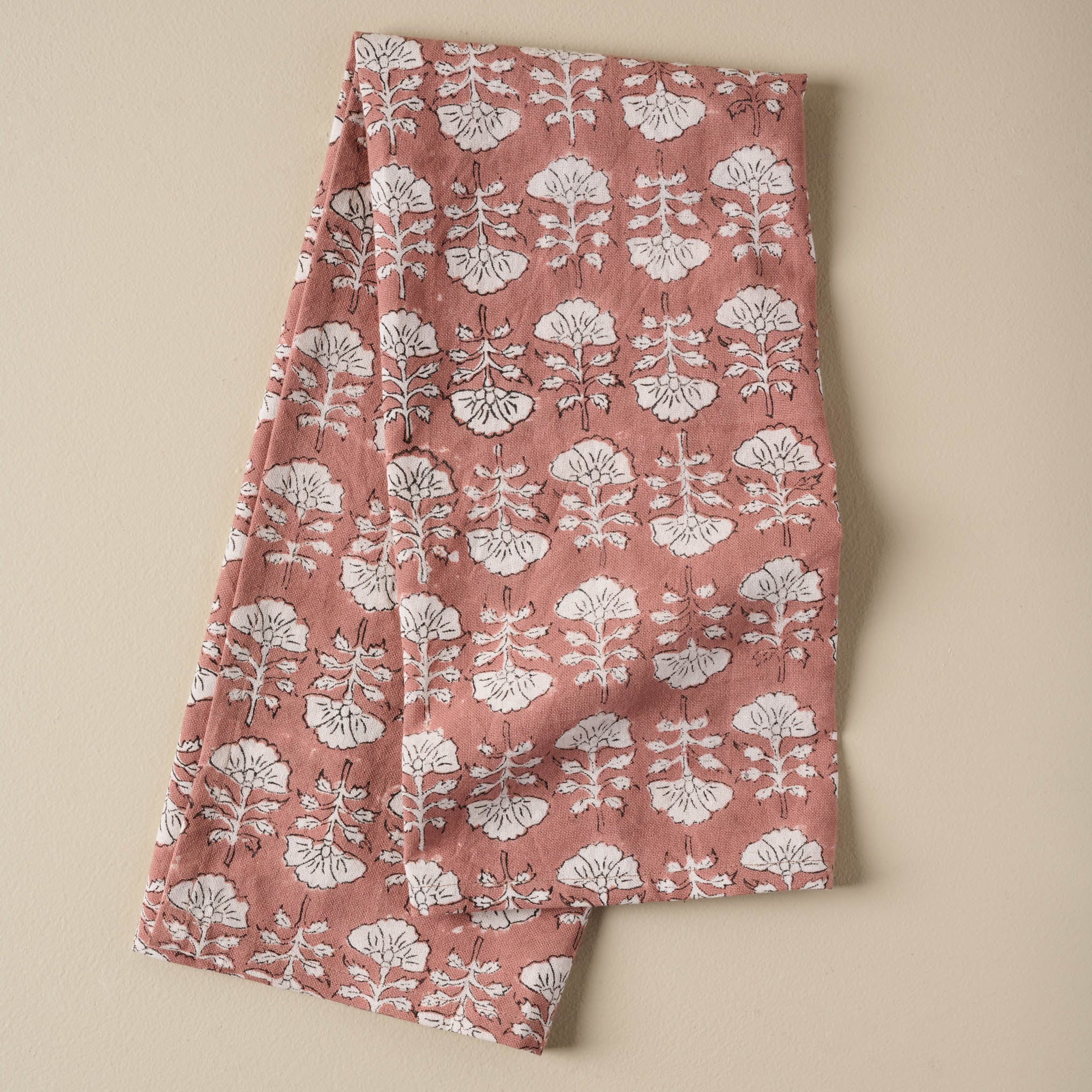 Flora Desert Clay Printed Tea Towel