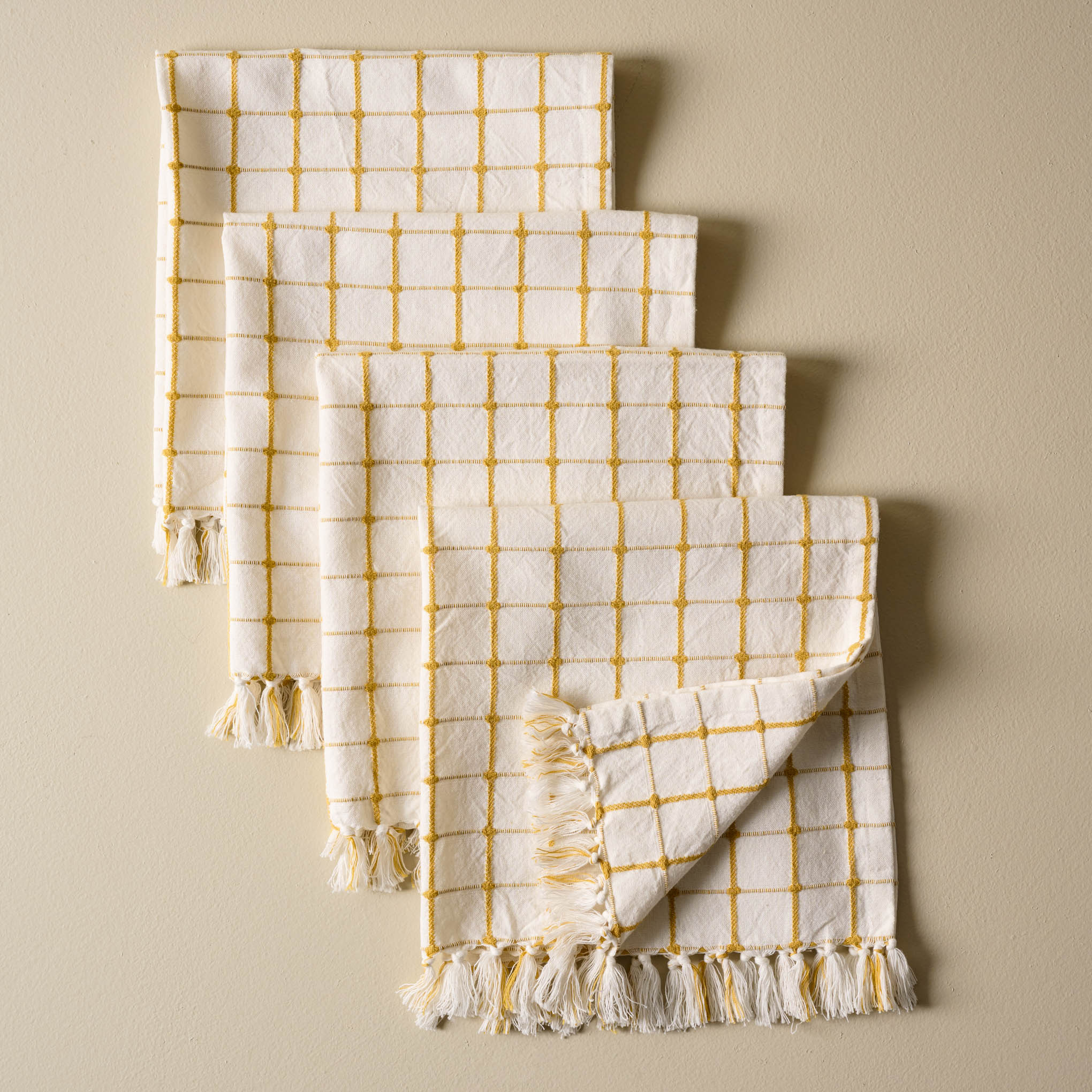 Sunshine Grid Napkin Set of Four