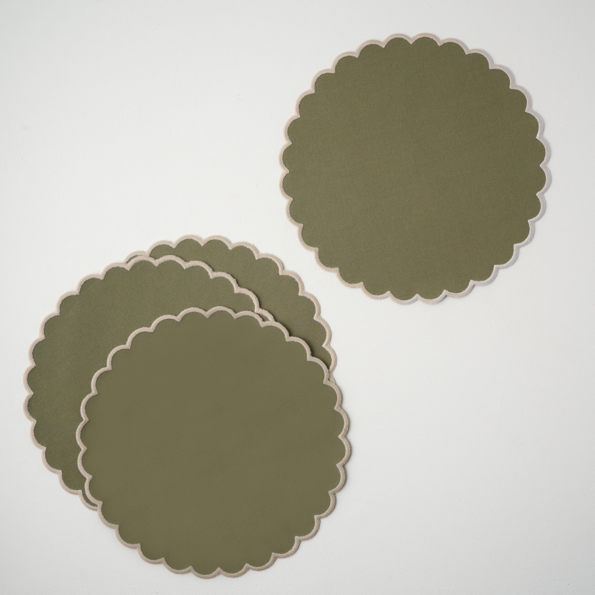 Mayfly Green Scalloped Placemat Set of Four $32.00