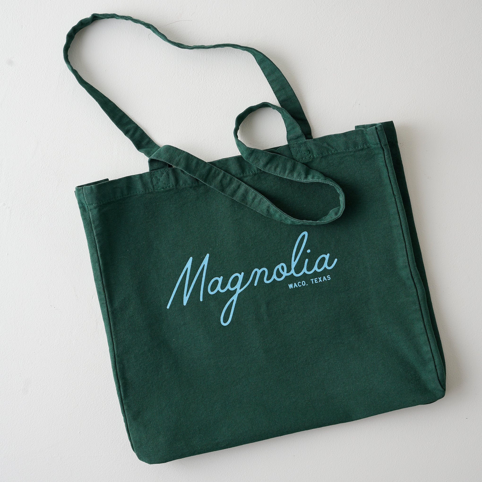 Magnolia Script Emerald Tote On sale for $19.99, discounted from $30.00