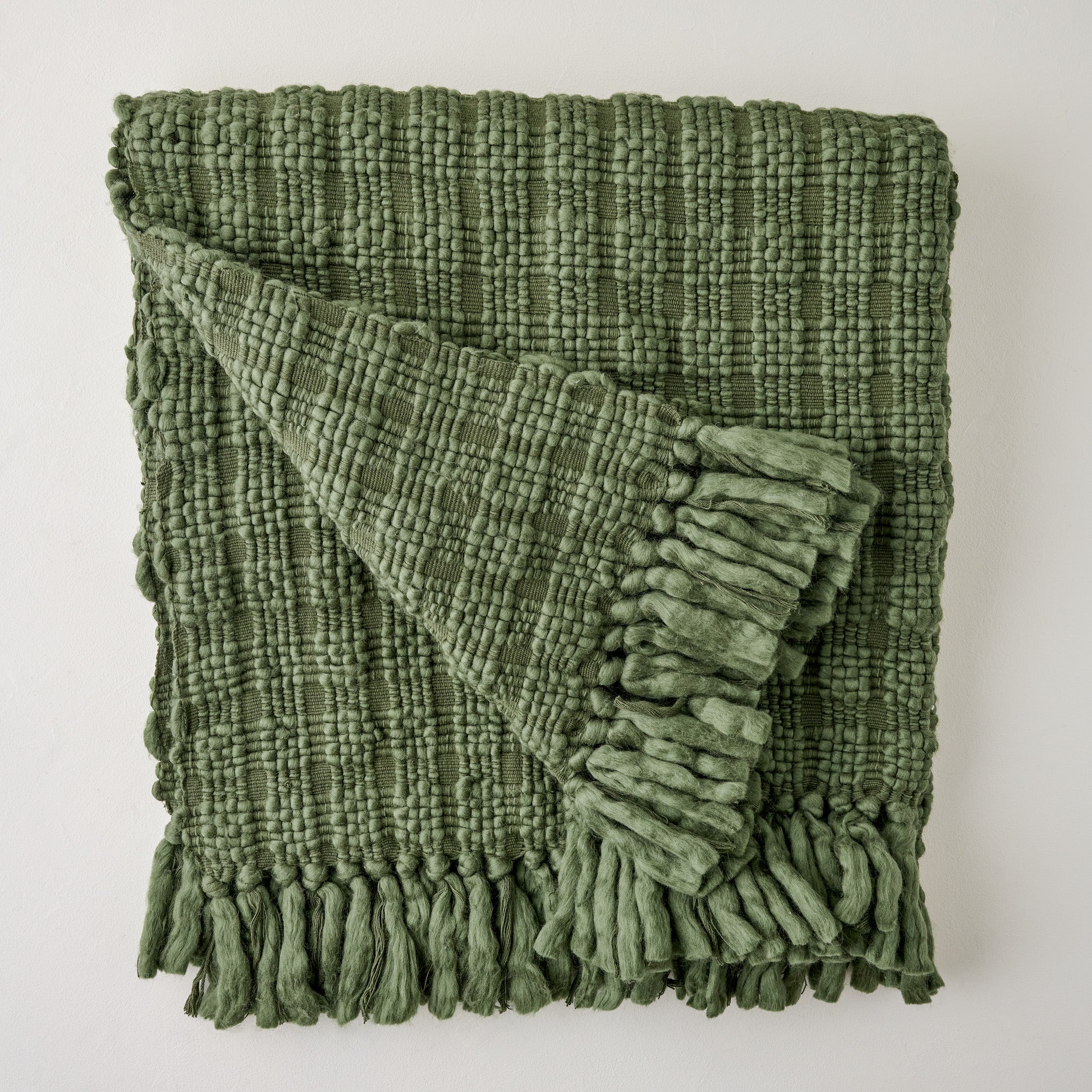 Haven Knit Throw in Forest Green