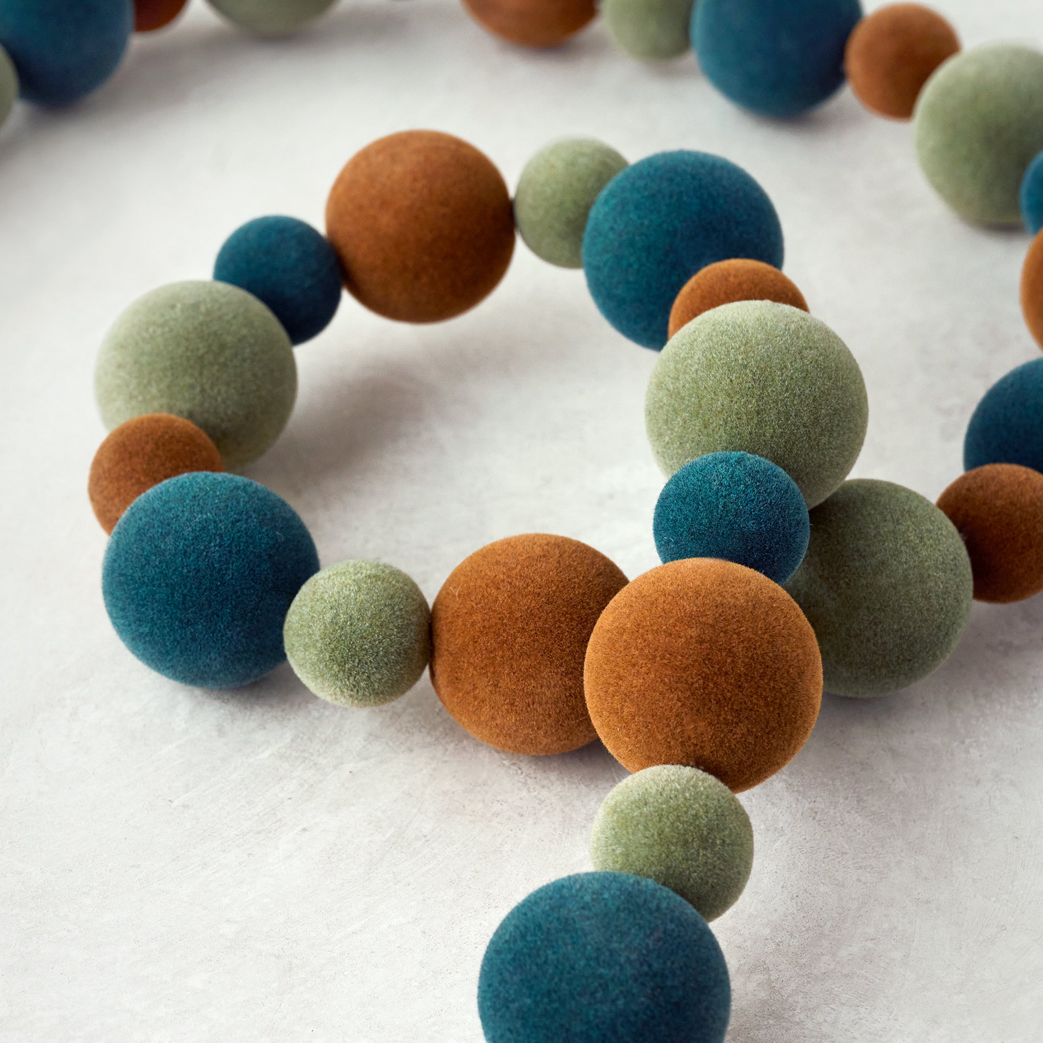 Cool Colorful Flocked Garland up close