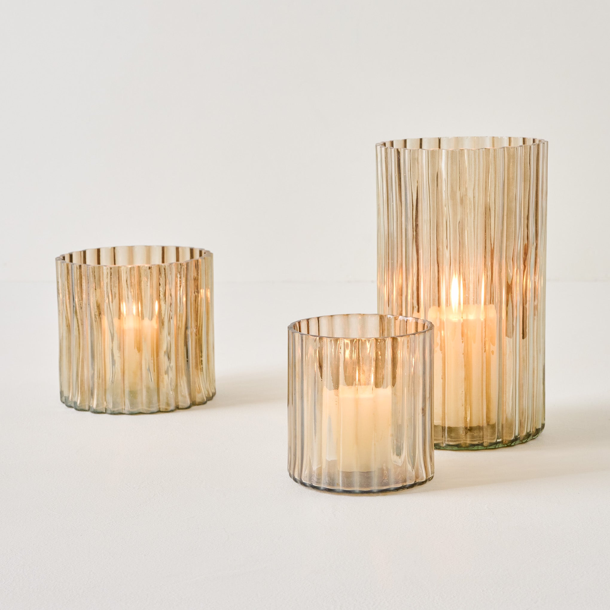 Alexandria Ribbed Glass Hurricane On sale for $14.99, discounted from $22.00