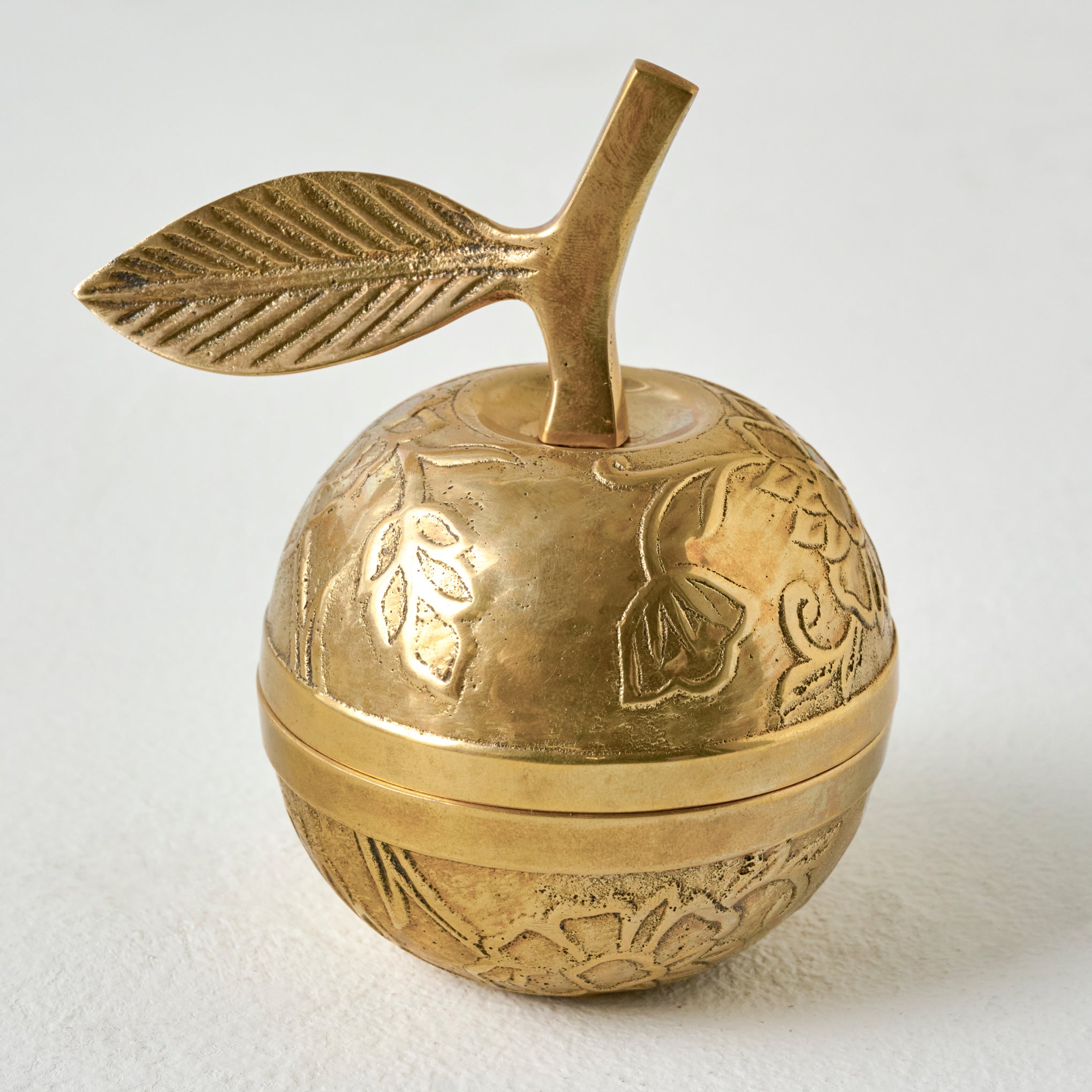 Antique Inspired Brass Apple Box