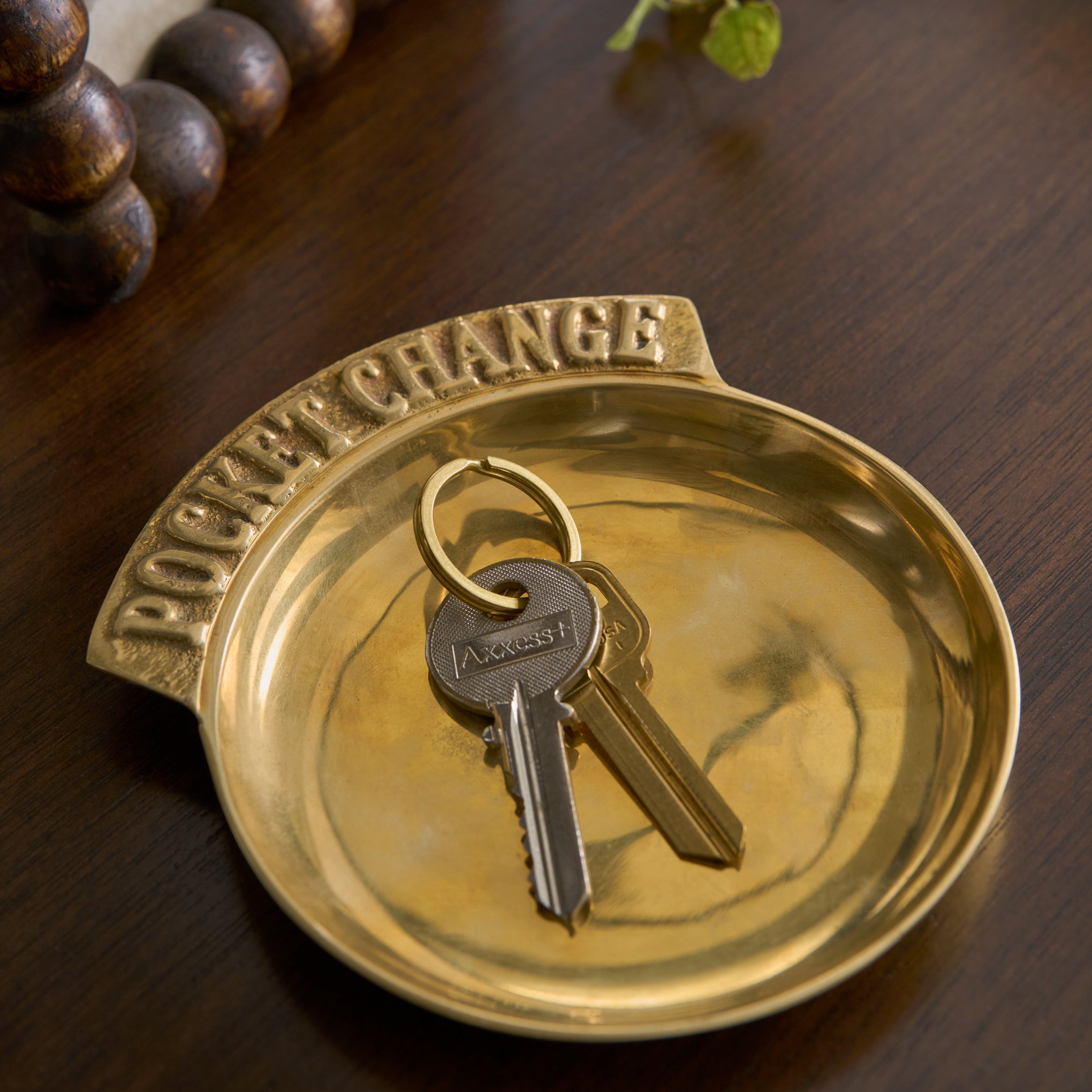 Vintage Inspired Brass Pocket Change Tray