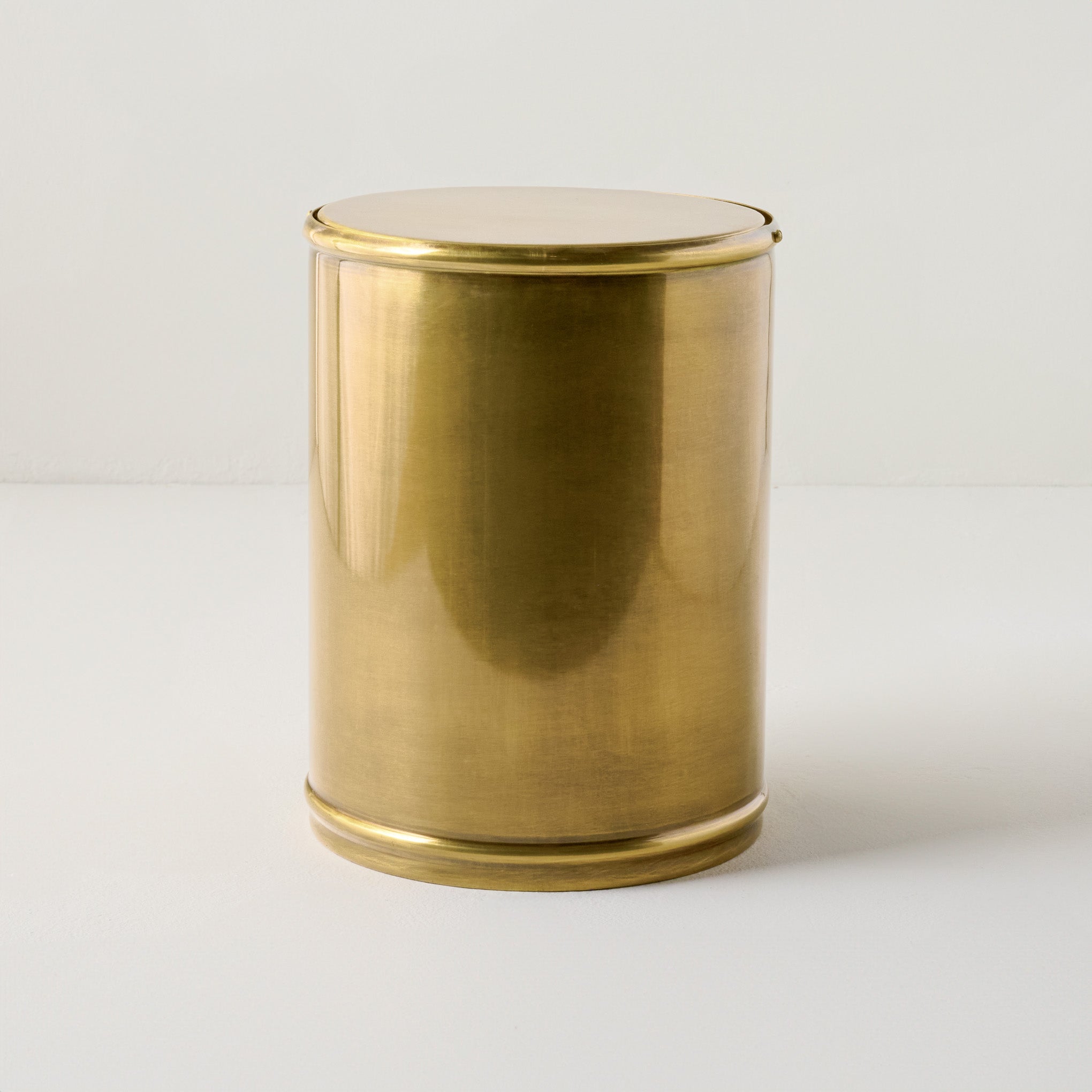 Antiqued Brass Swivel Top Waste Bin $60.00