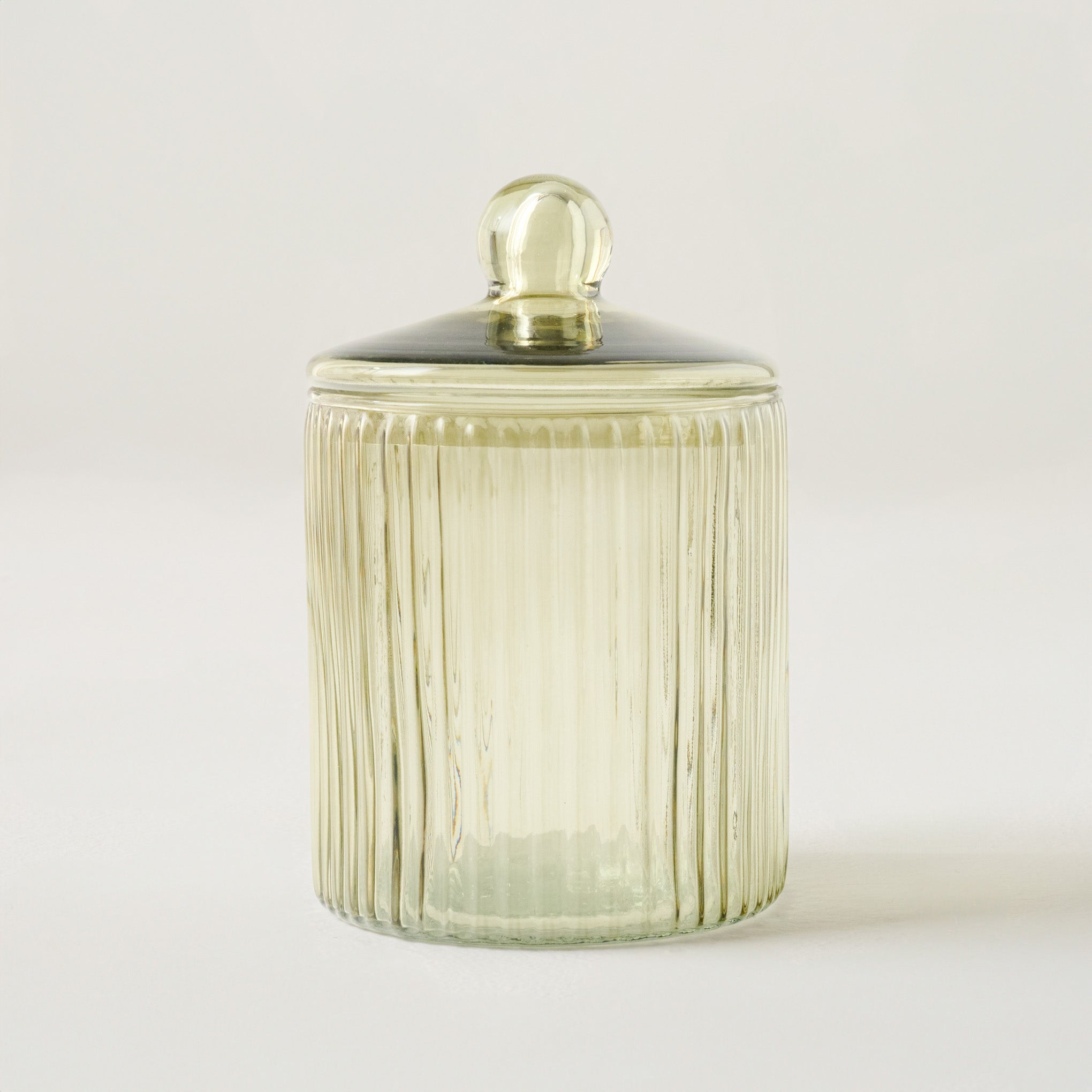 Large Arlo Ribbed Glass Canister