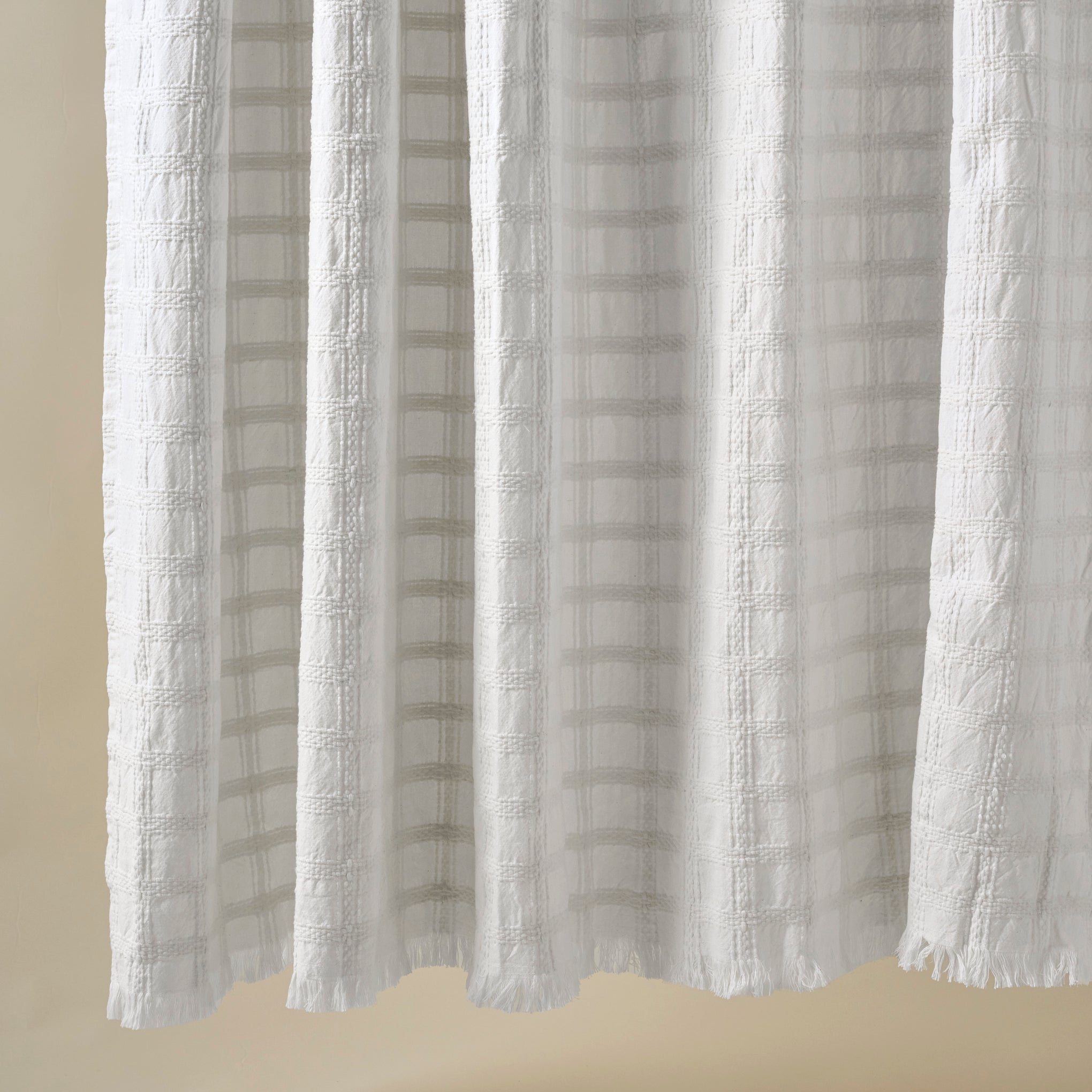 White Textured Shower Curtain