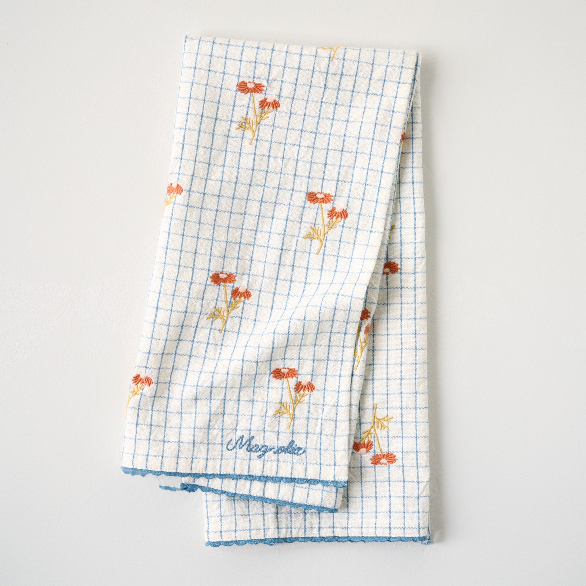 Marigold Embroidered Tea Towel $16.00