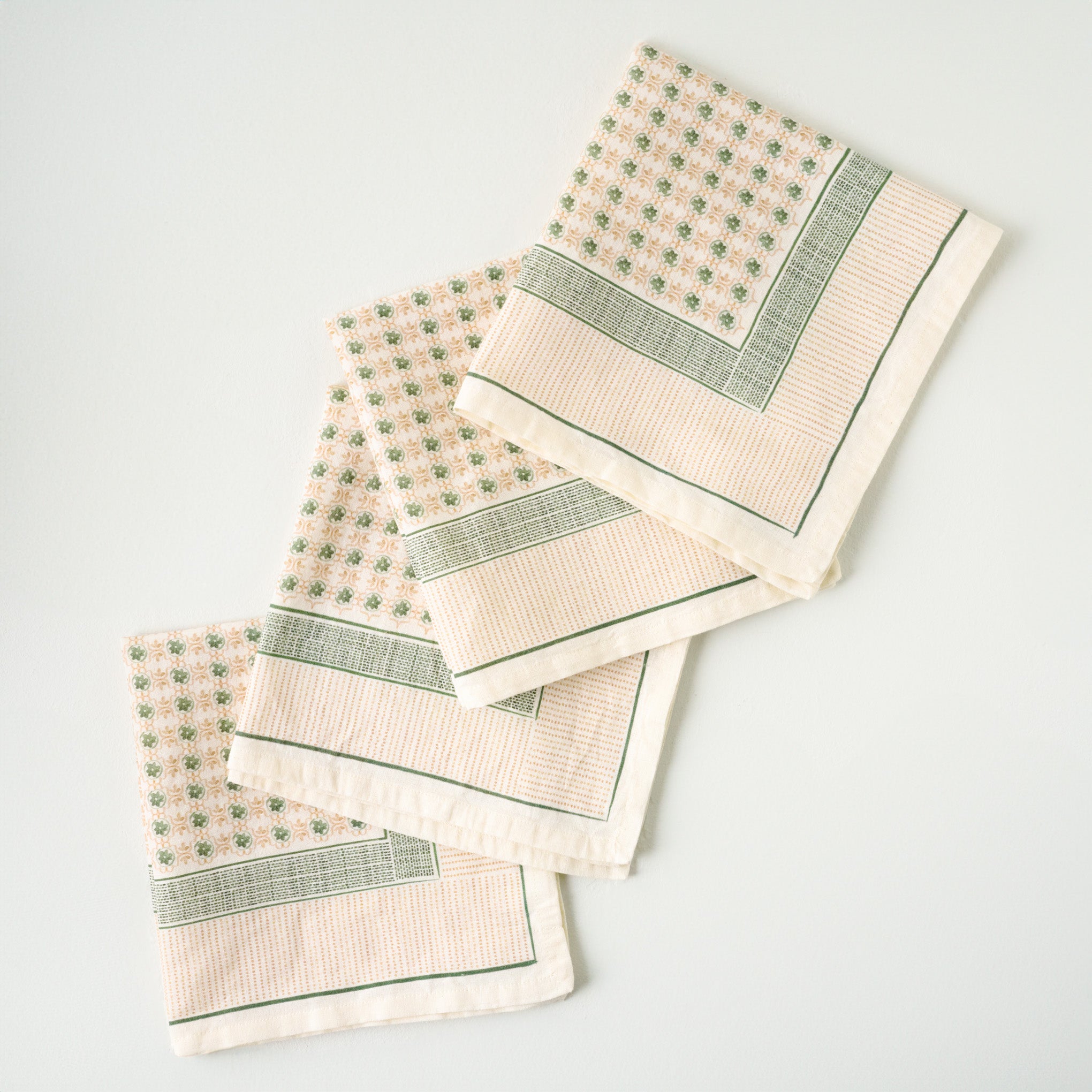Green Luna Floral Printed Napkin Set of Four $32.00