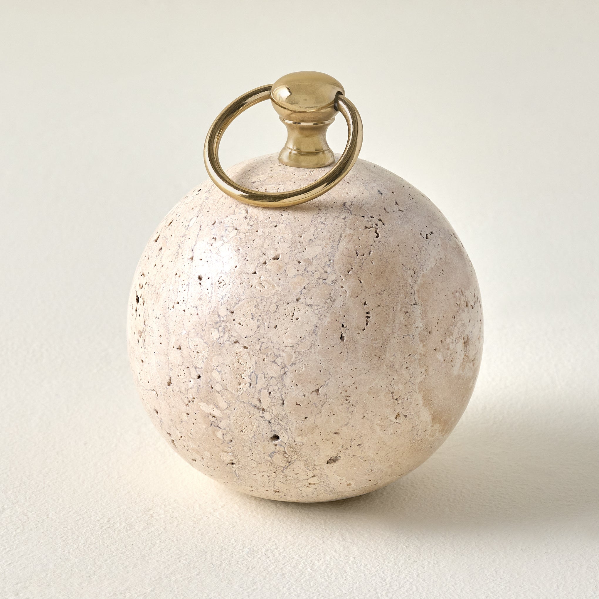 Travertine and Brass Doorstop $58.00
