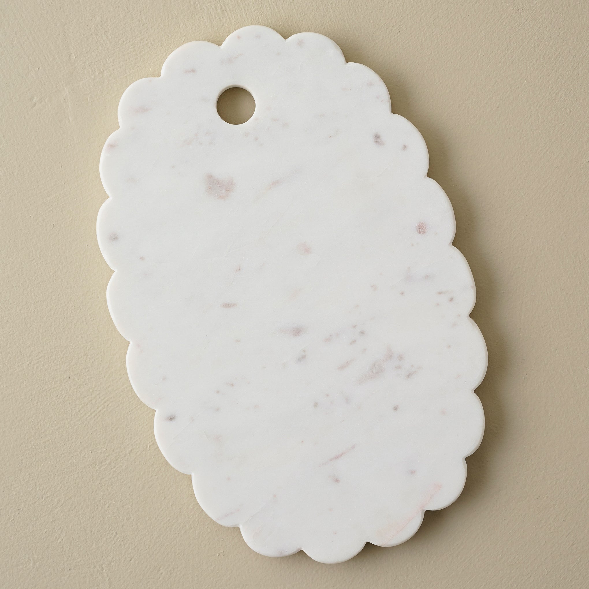 White Marble Scalloped Serving Board $20.00