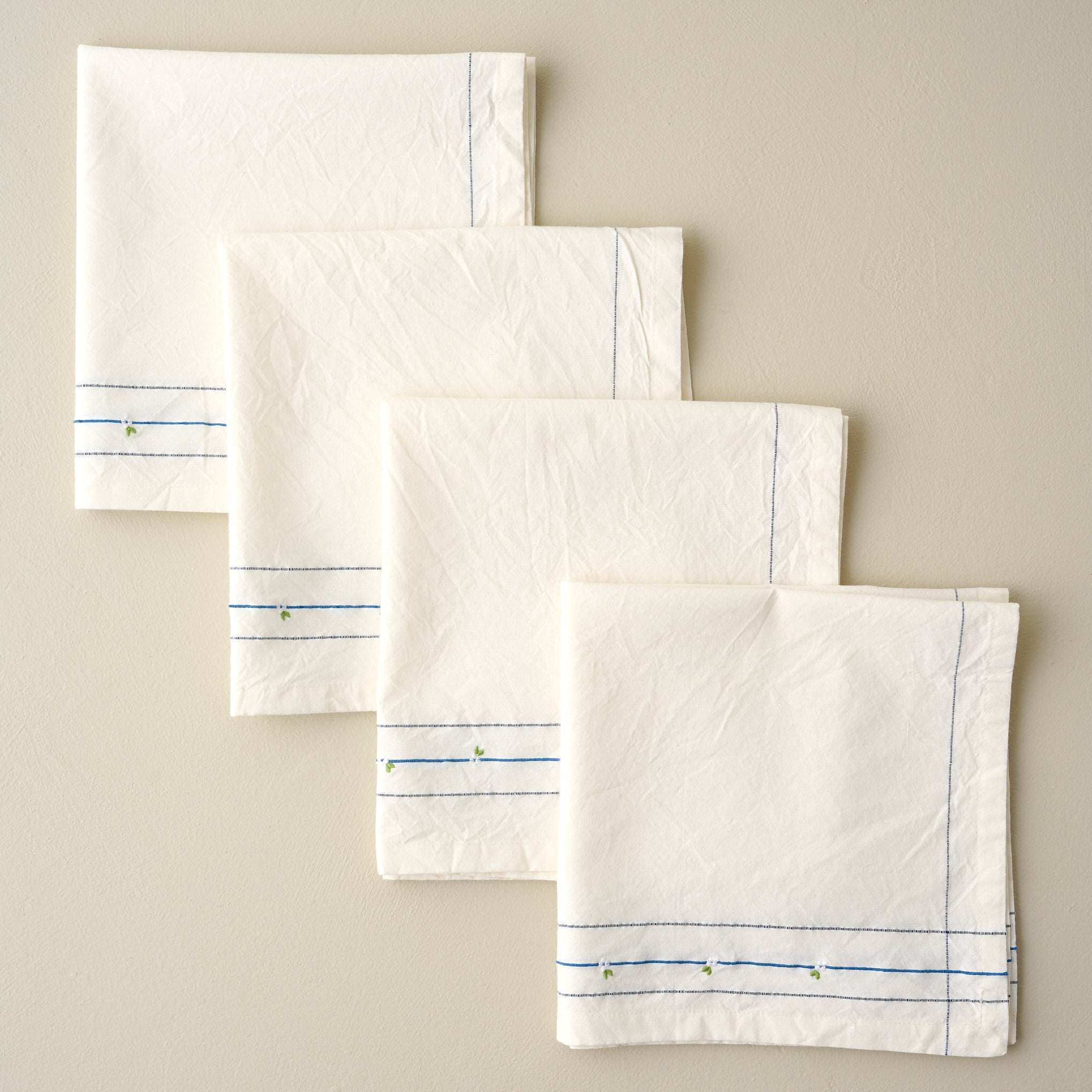 Floral Embroidered Napkin Set of Four $40.00