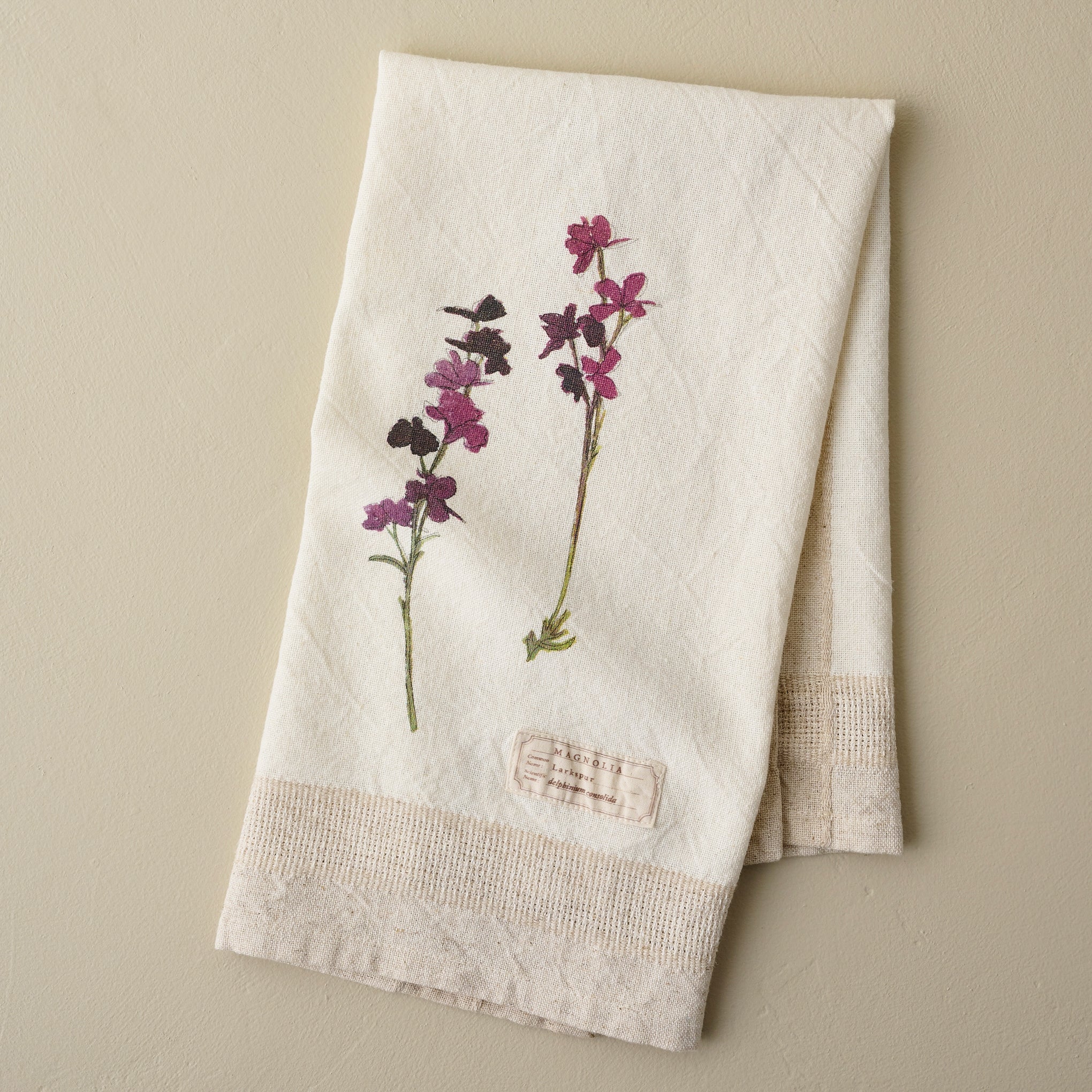 Magnolia Larkspur Garden Tea Towel $16.00