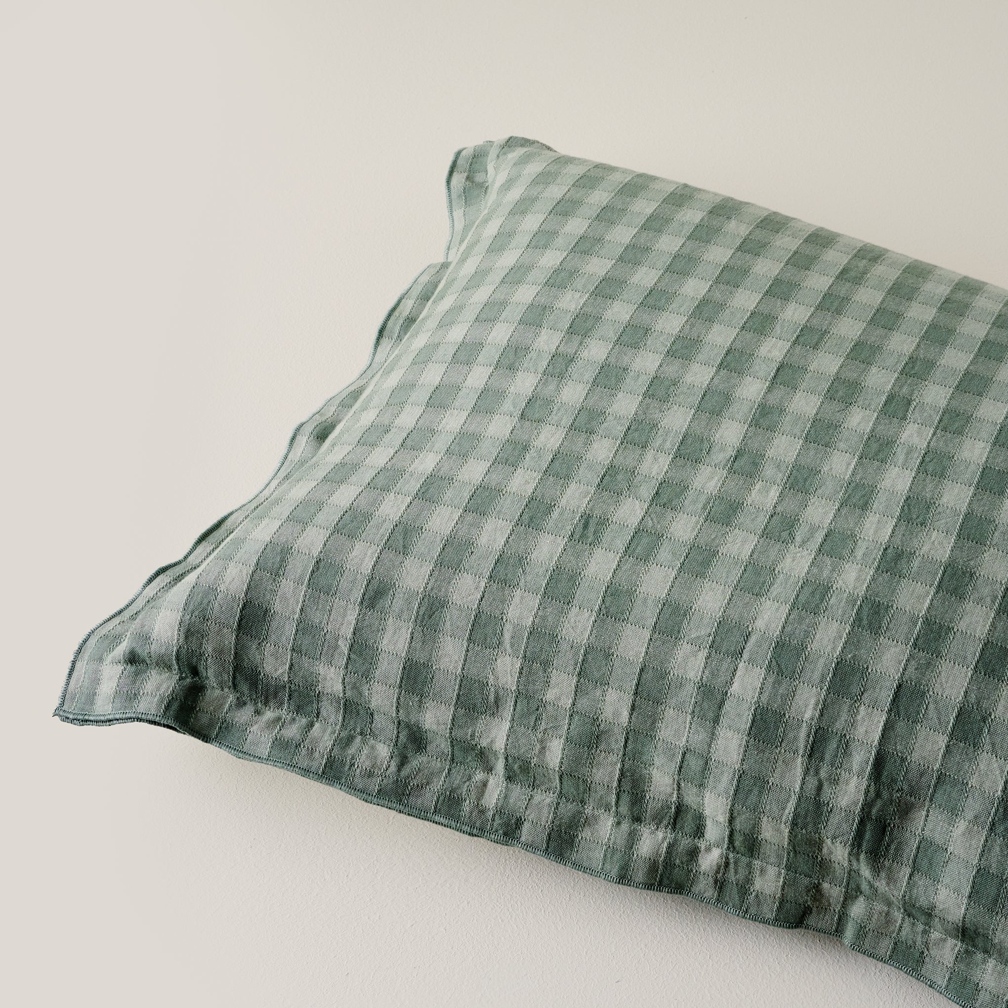 Maxine Gingham Sham in dusty green On sale with items ranging from $34.99 to $44.99, discounted from $49.00 to $59.00