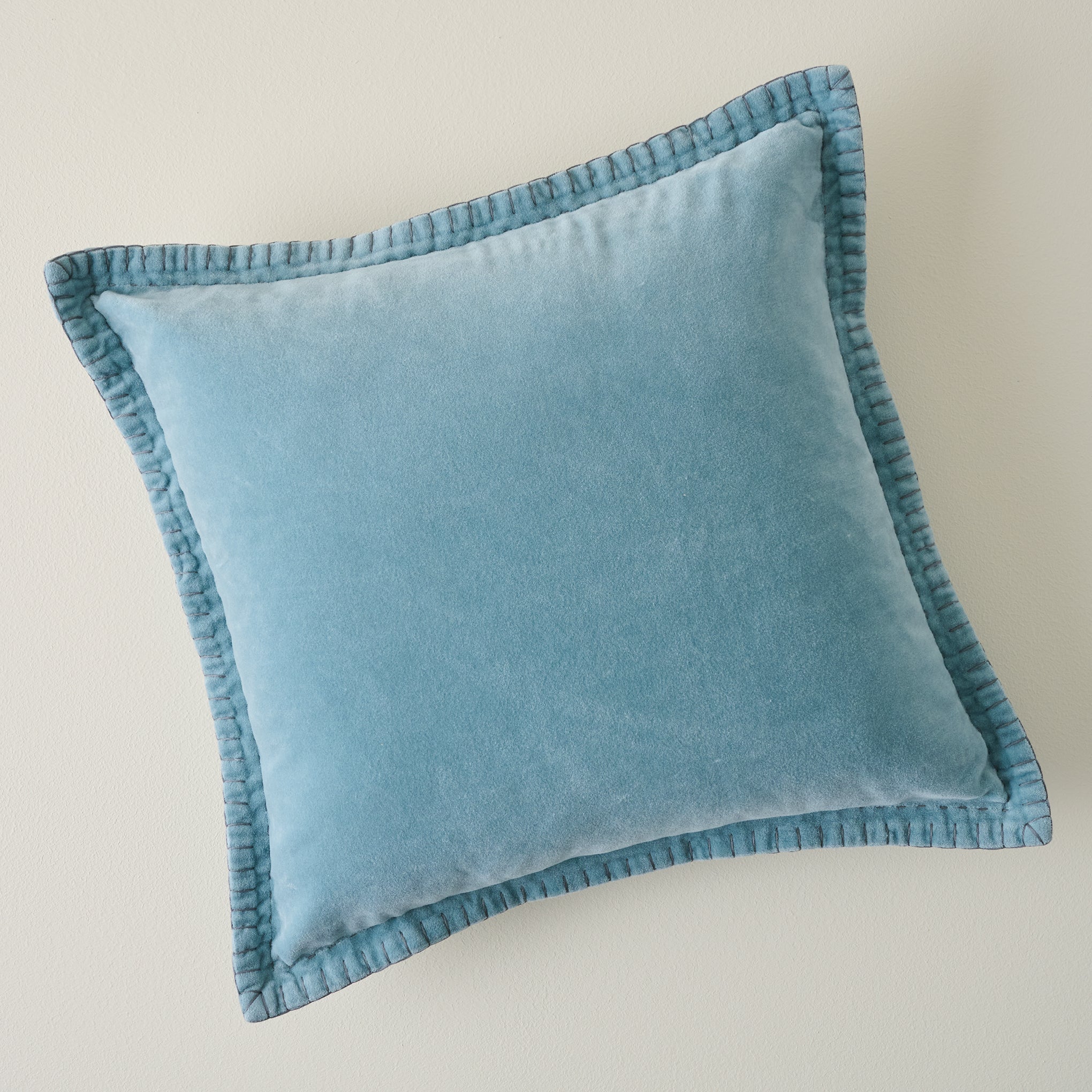 Townes Smoke Blue Velvet Pillow $48.00