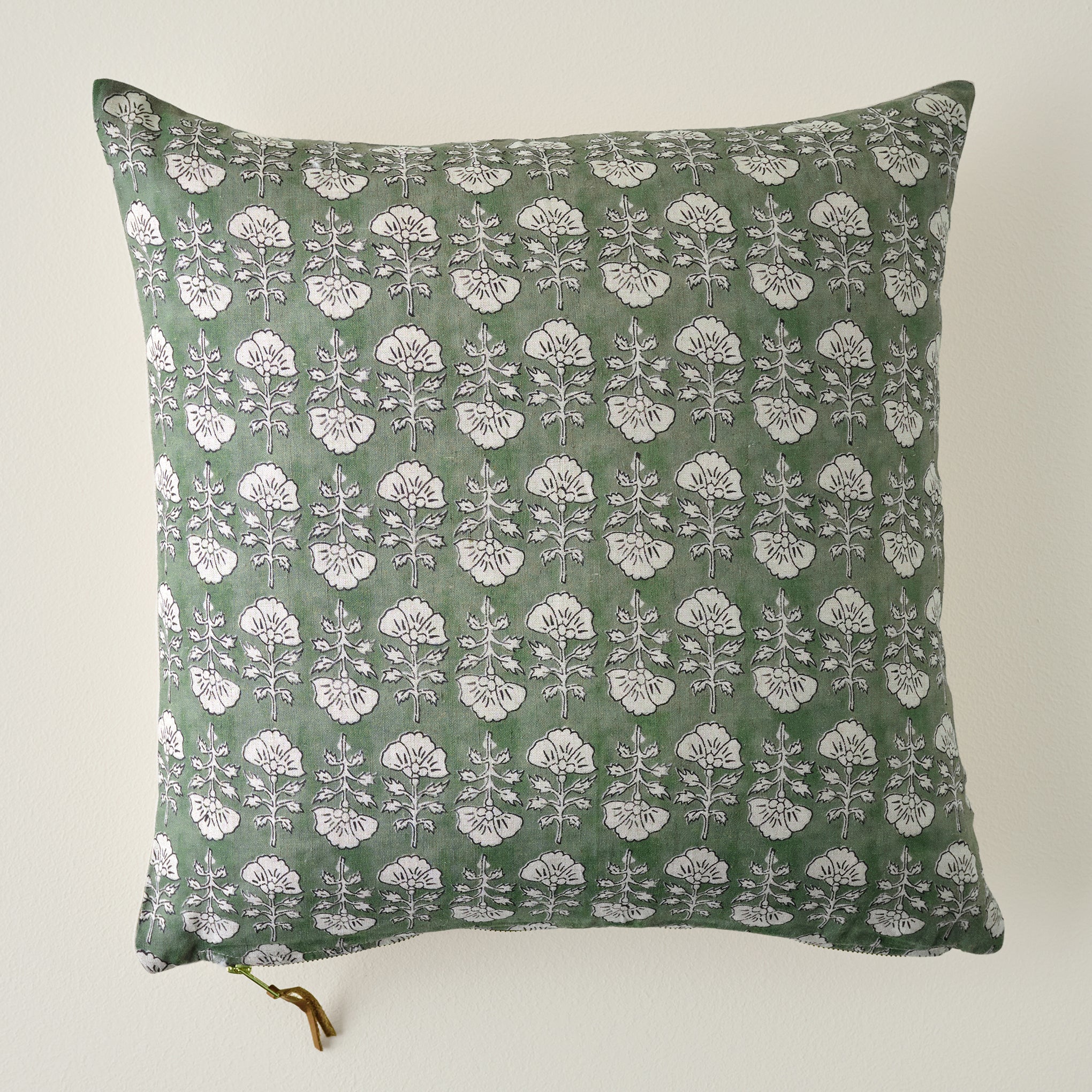 Flora Dusty Green Printed Pillow $48.00