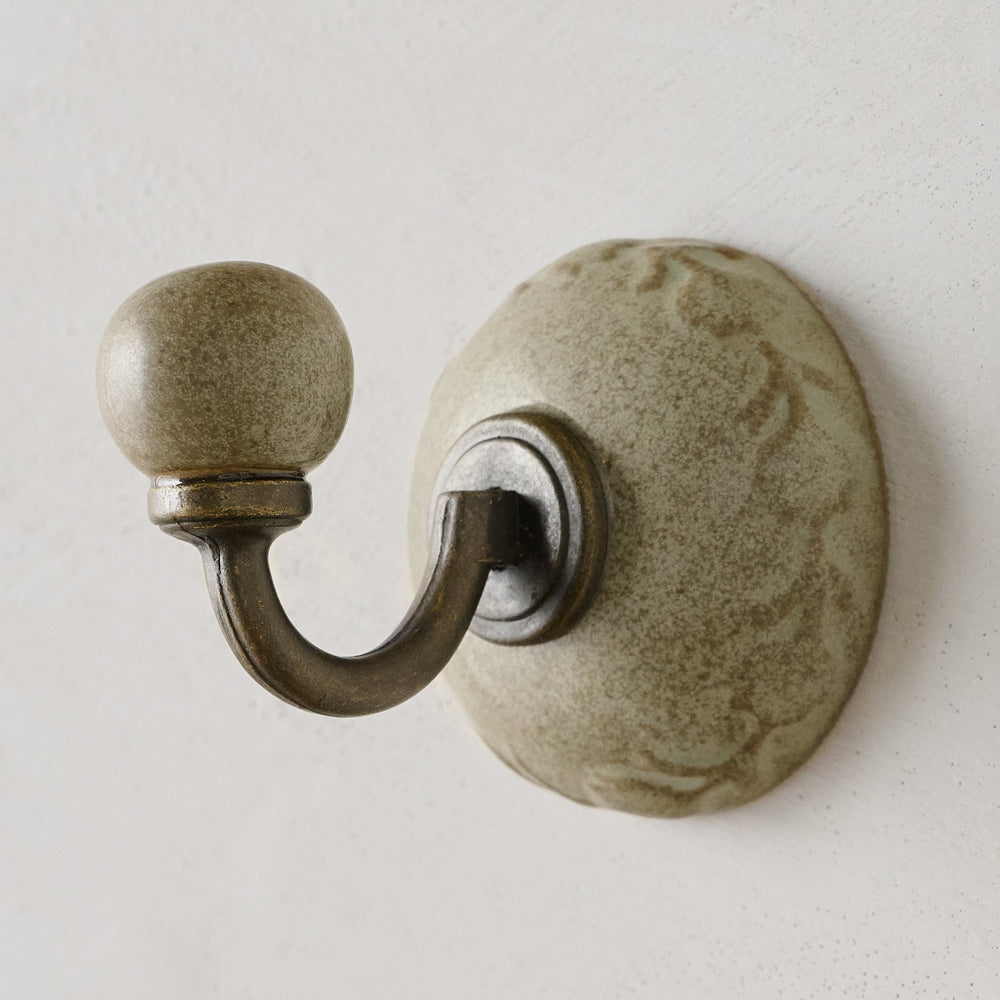 French Grey Emilie Floral Ceramic Wall Hook
