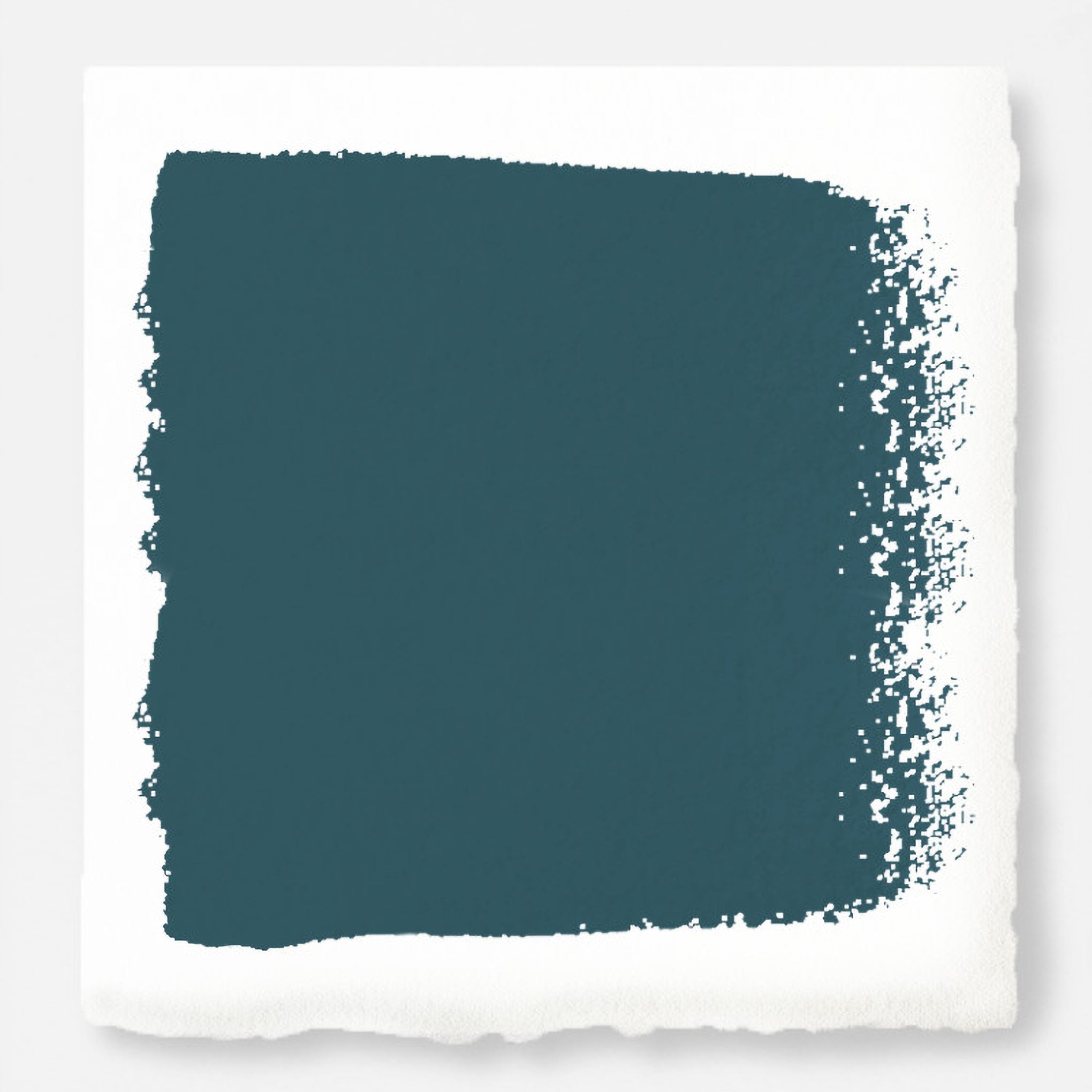 Blue and green combined to create an ashy peacock blue paint named water garden