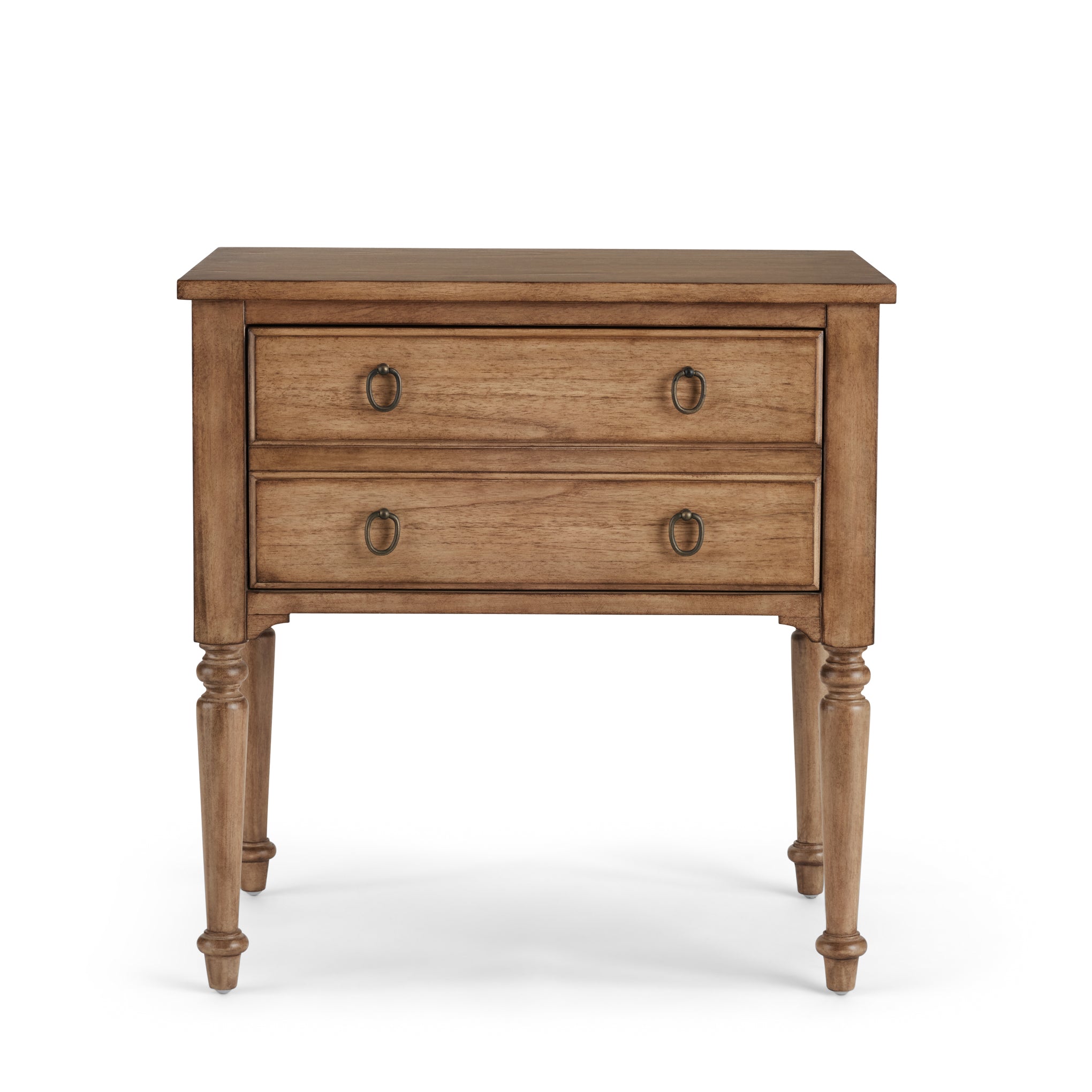 Corinne nightstand in vintage brown mahogany  front view $699.00