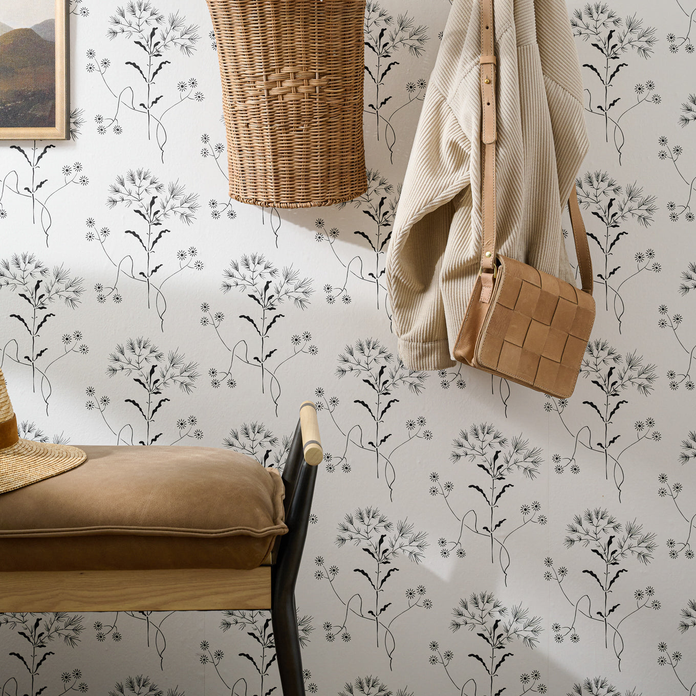 Wildflower Wallpaper in a room $110.00
