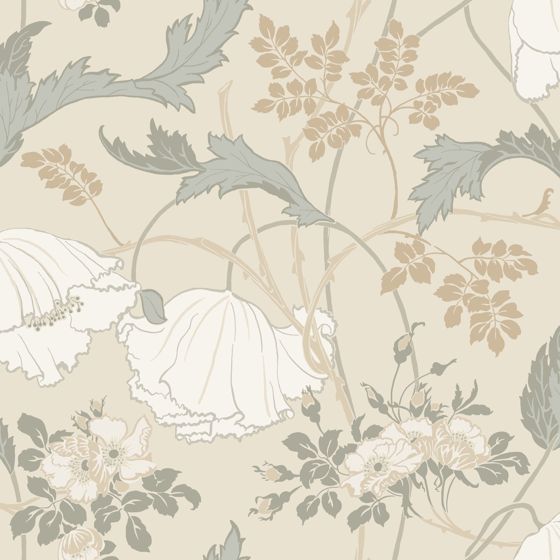 Gwendolyn Wallpaper in Ivory and Grey