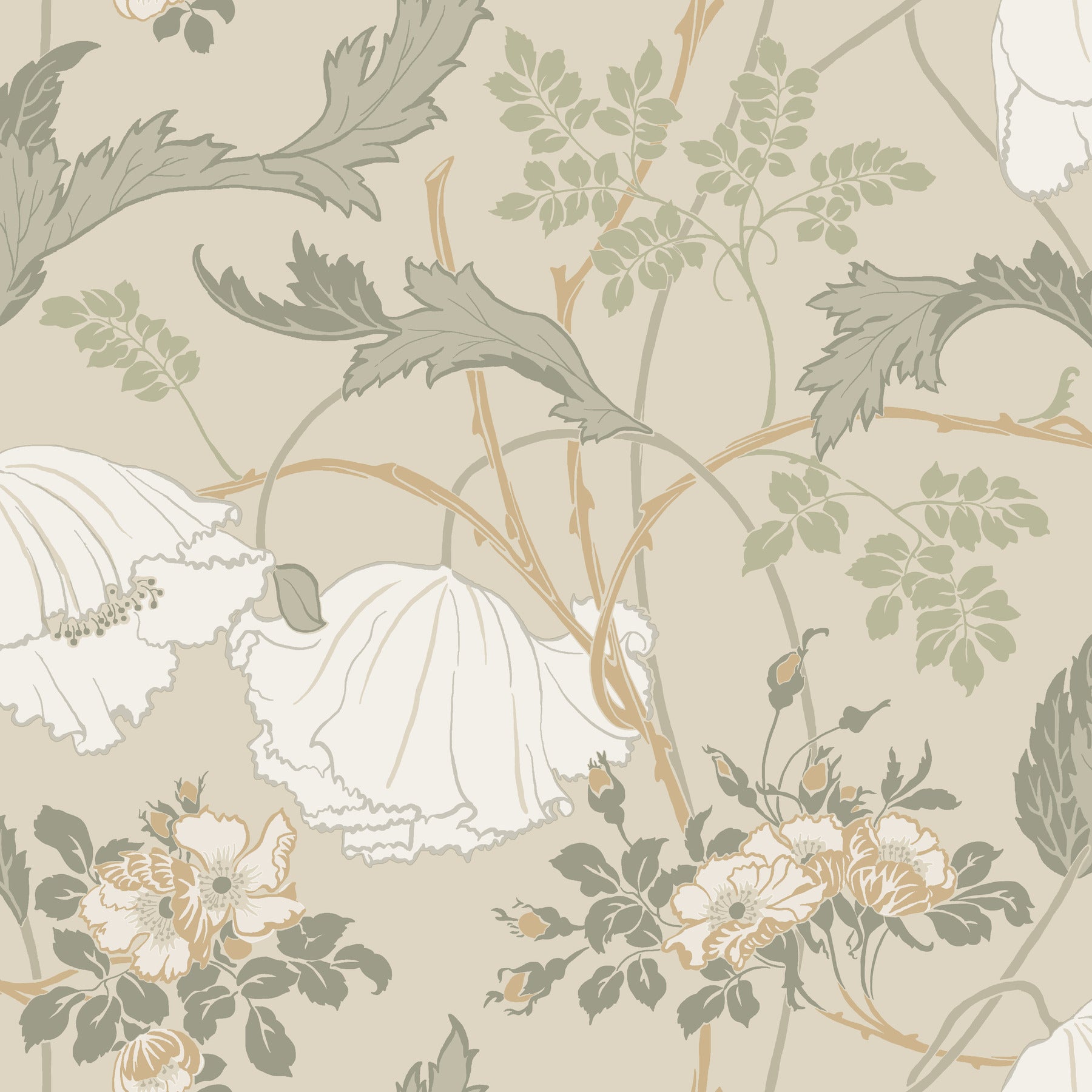 Gwendolyn Wallpaper in Linen and Sage