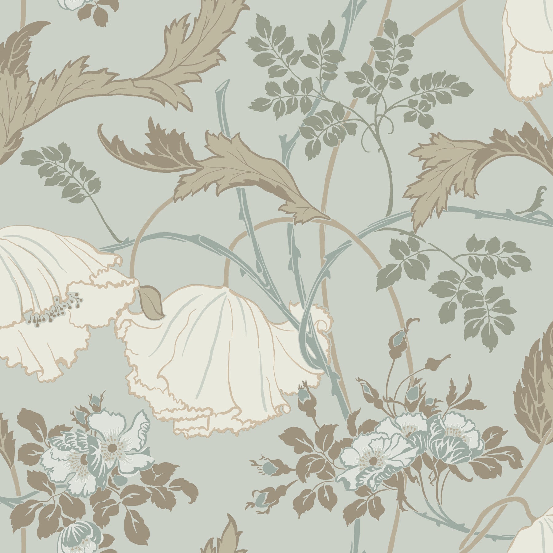 Gwendolyn Wallpaper in Blue and Suede