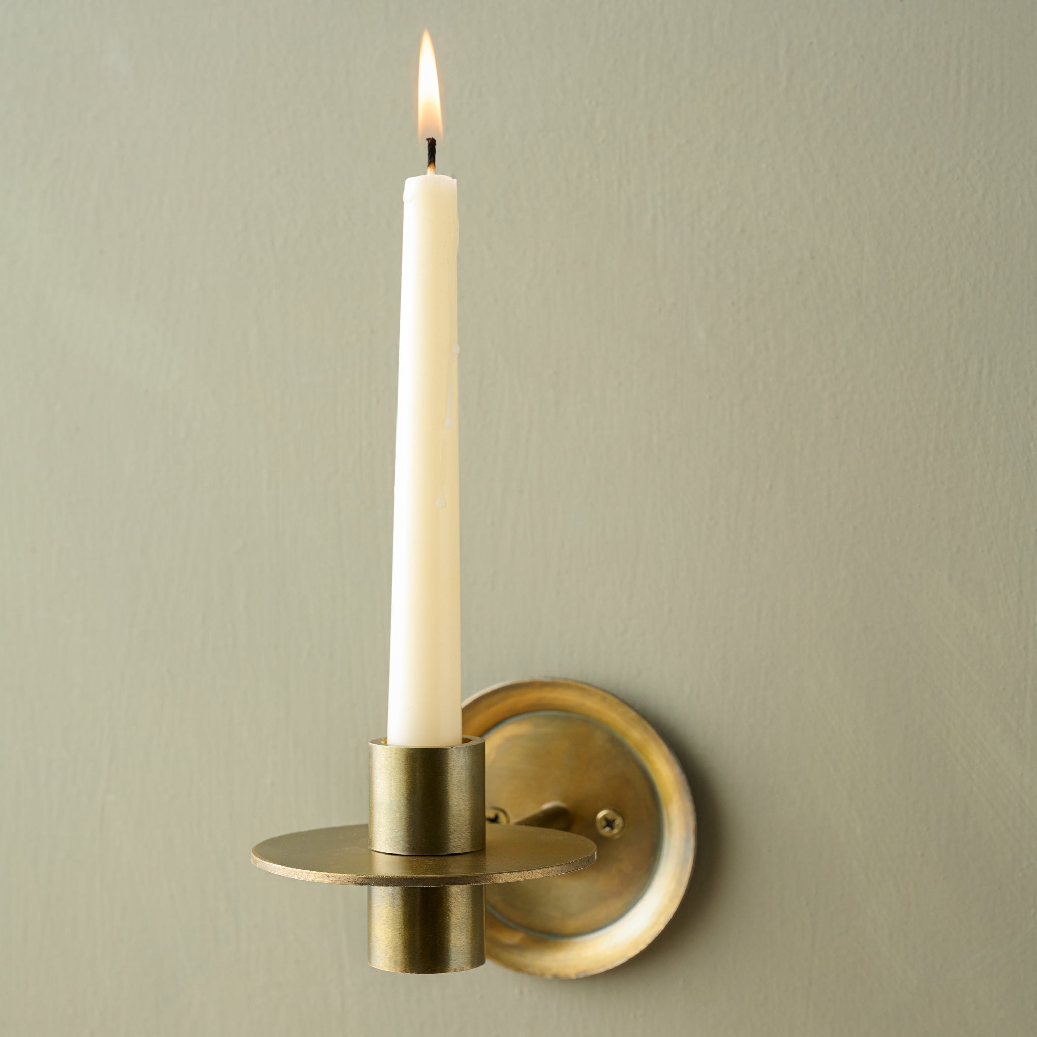 Antique Brass Taper Sconce On sale for $8.49, discounted from $26.00