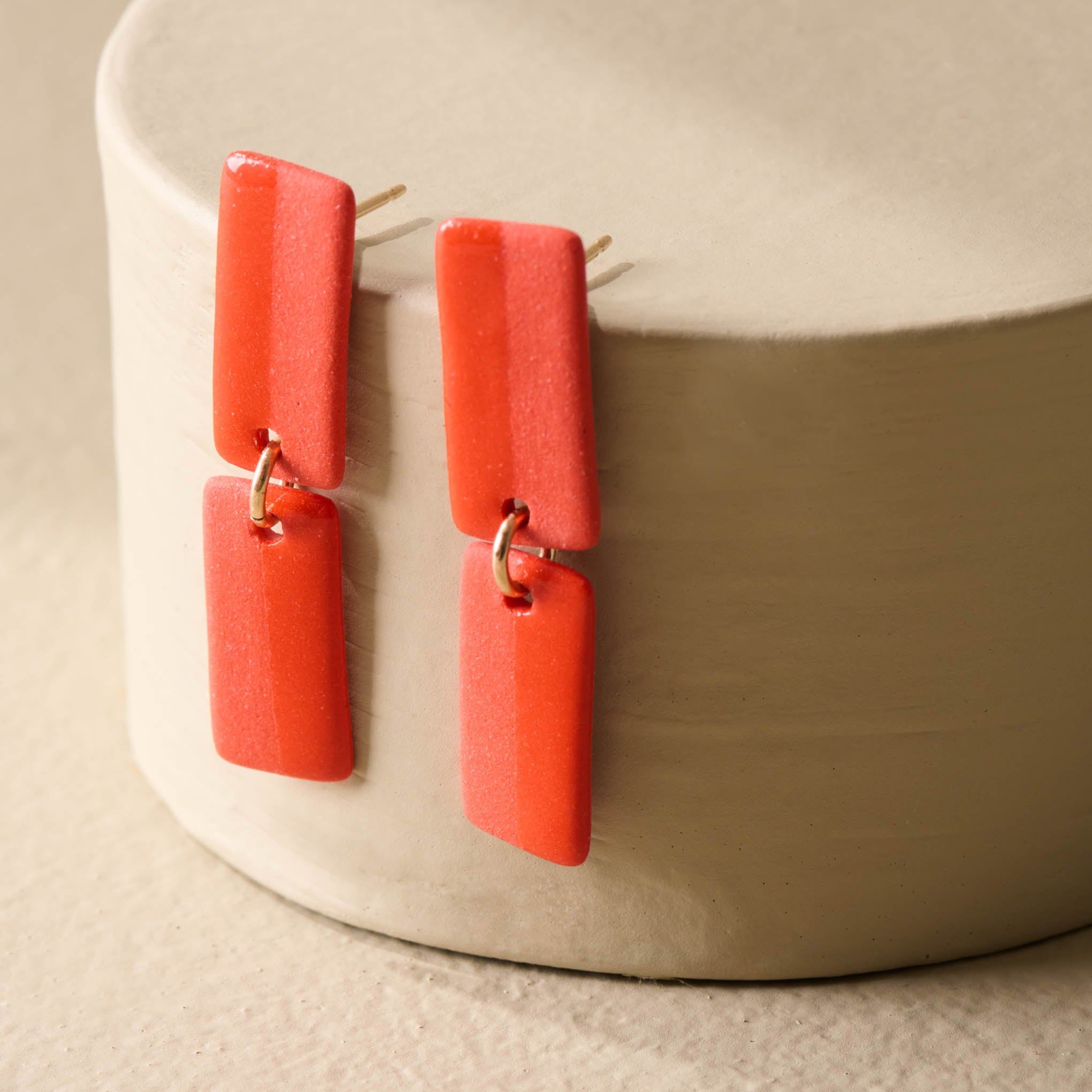 Poppy Mini Brick Earrings On sale for $39.99, discounted from $65.00