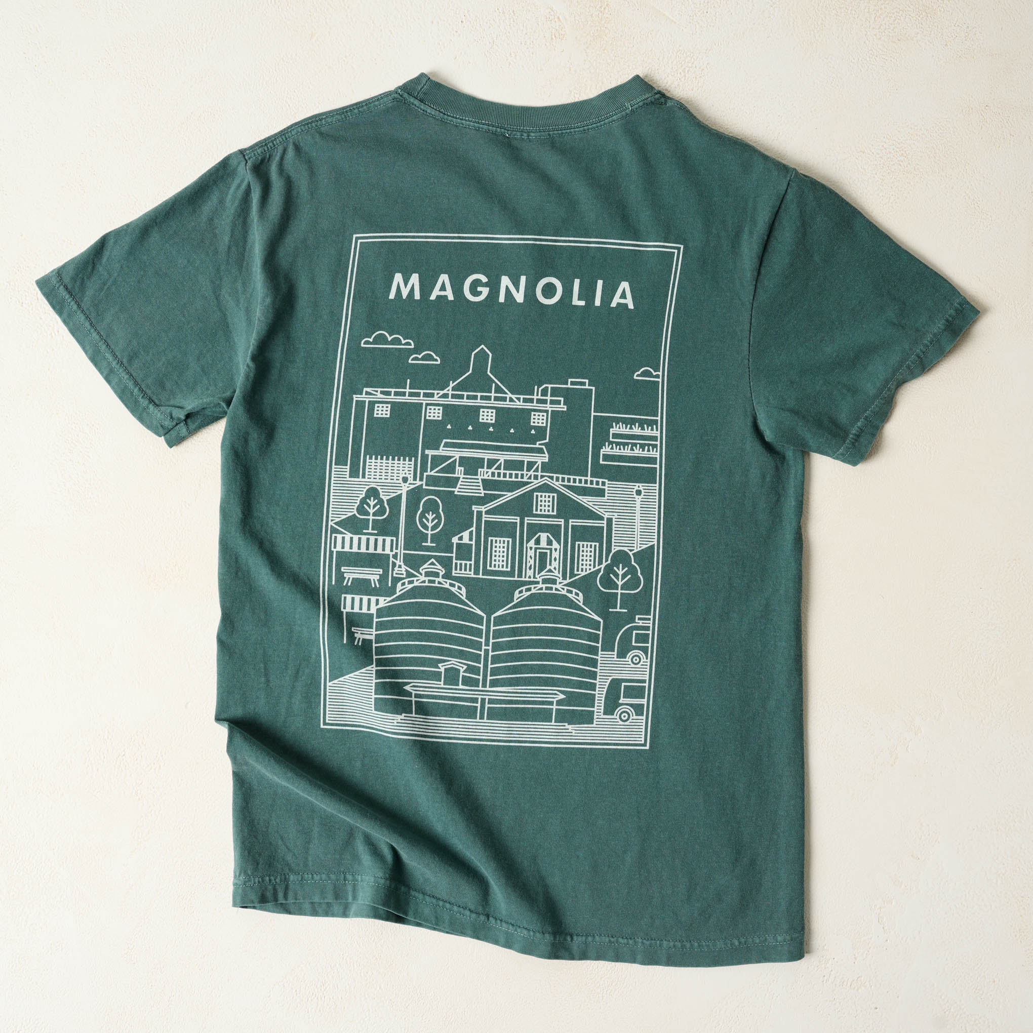 Magnolia Silos Icons Blue Spruce Shirt back view $32.00