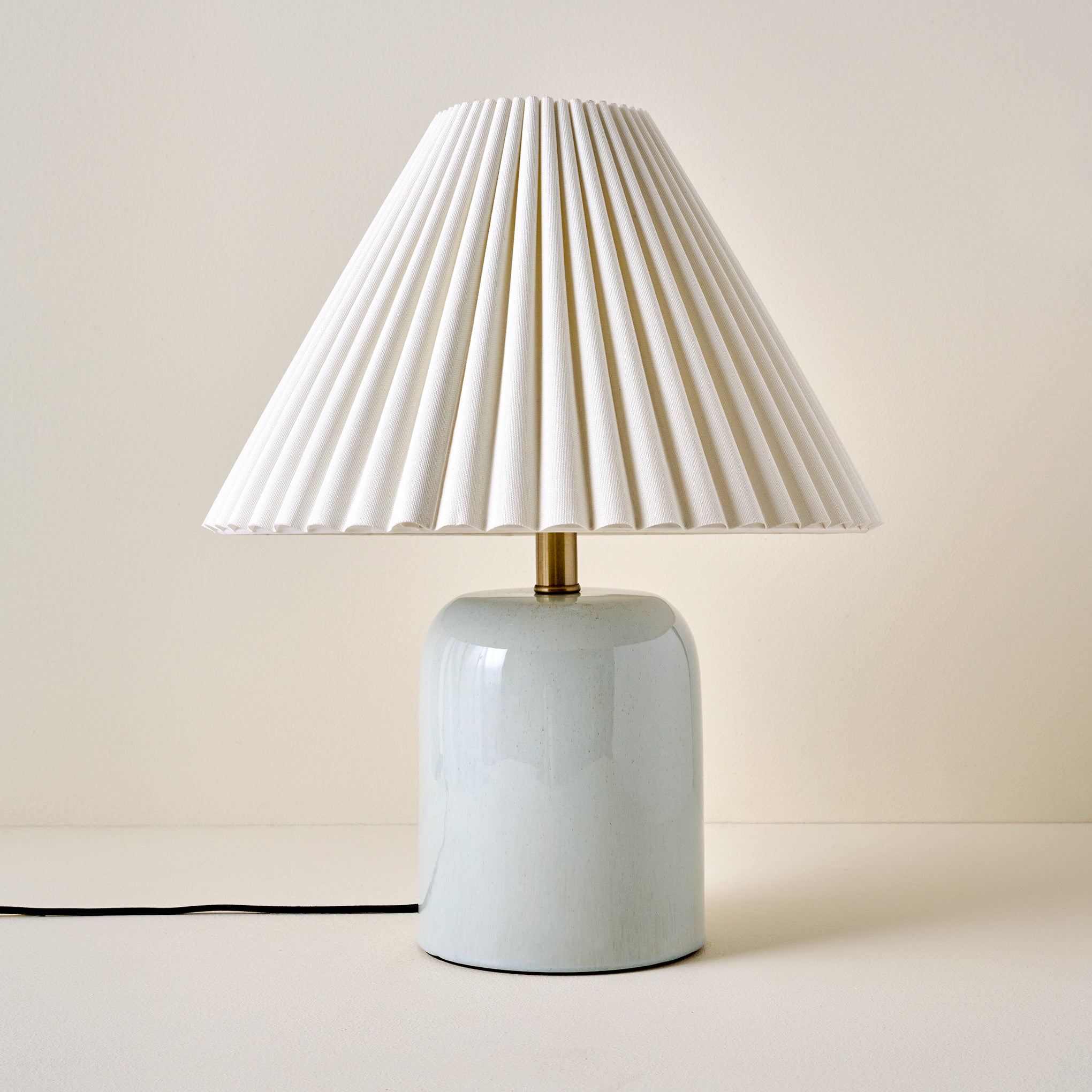 Farrah Table Lamp - Mist Blue with Empire Scallop Shade