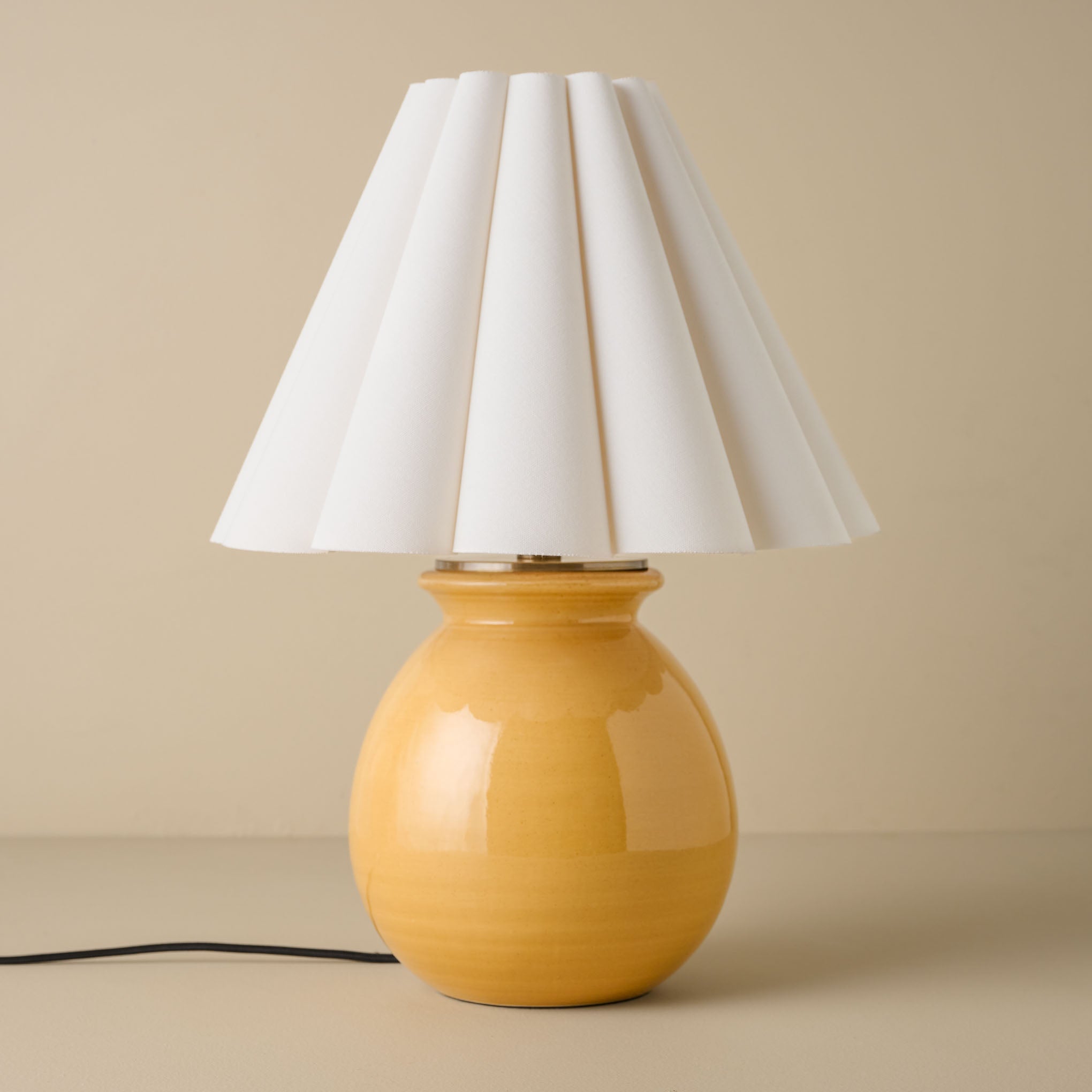 Olivia Table Lamp - Wheat with scallop lamp shade