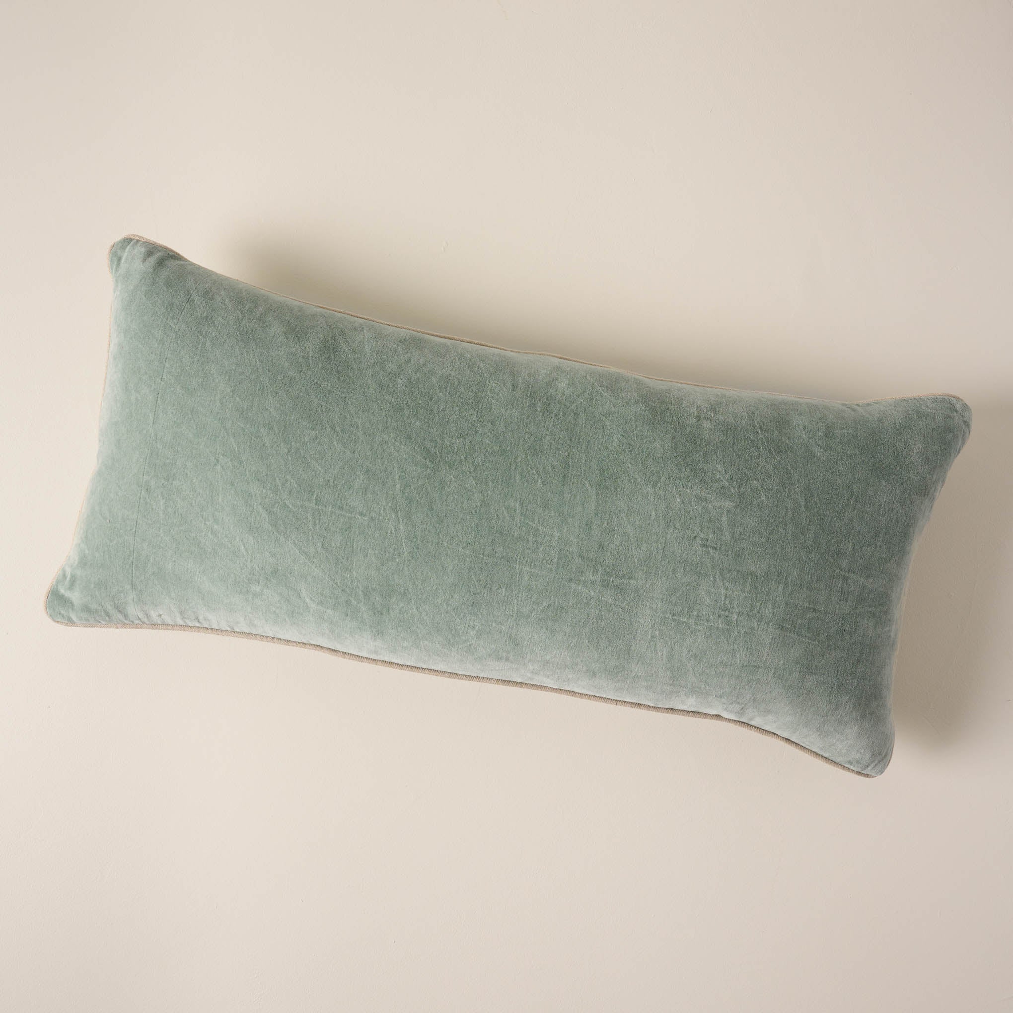 Heirloom Velvet Large Lumbar Pillow bay green