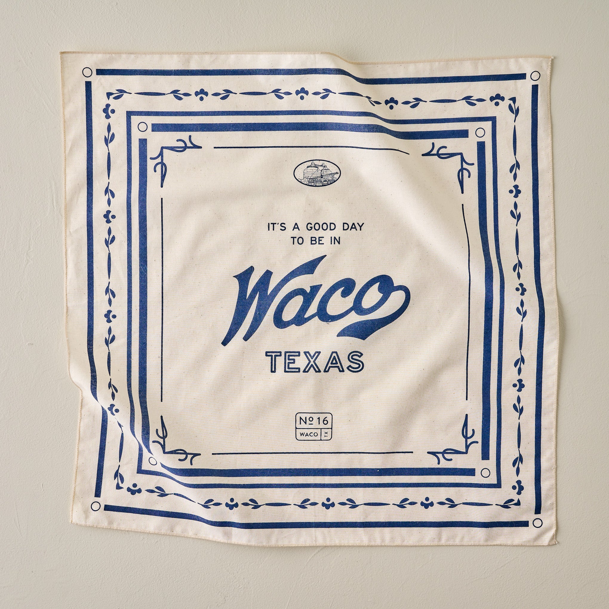 Waco, Texas White Bandana $12.00