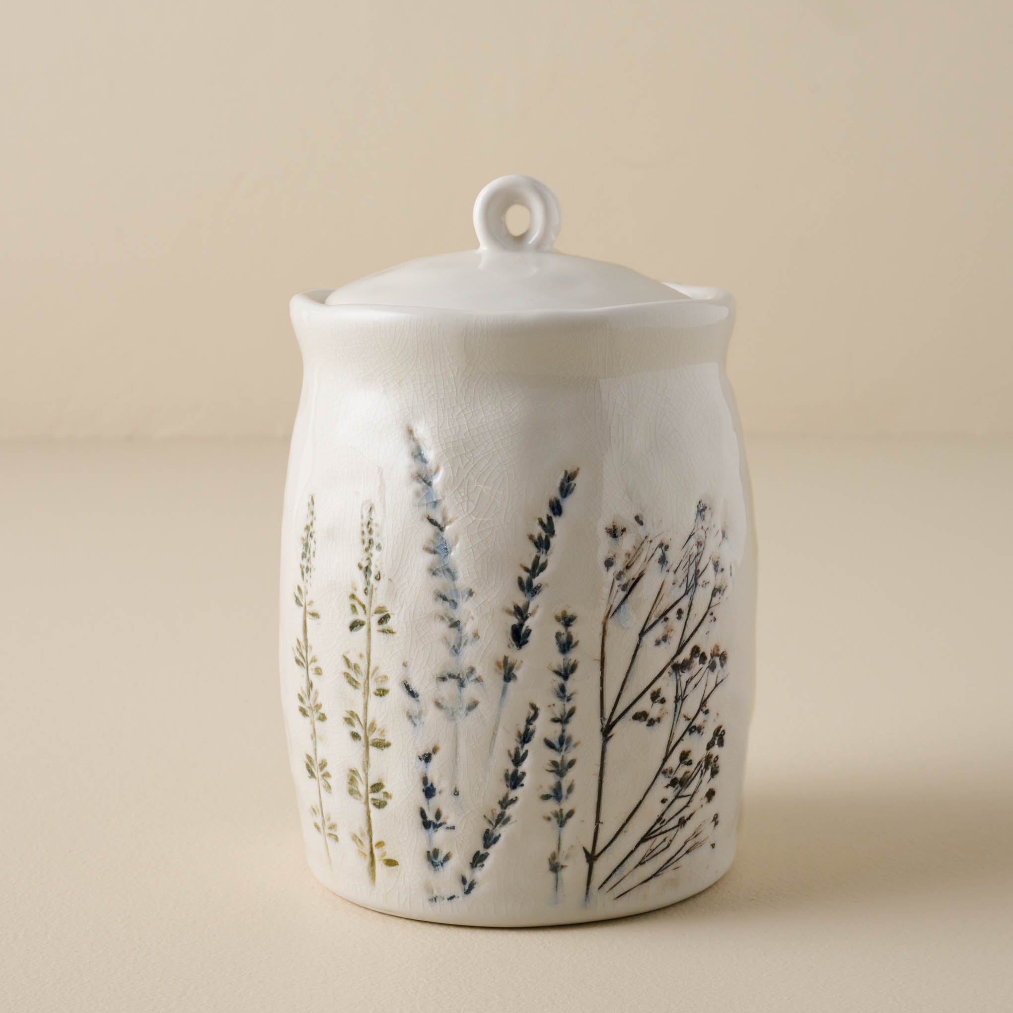 Pressed Floral Ceramic Canister $34.00
